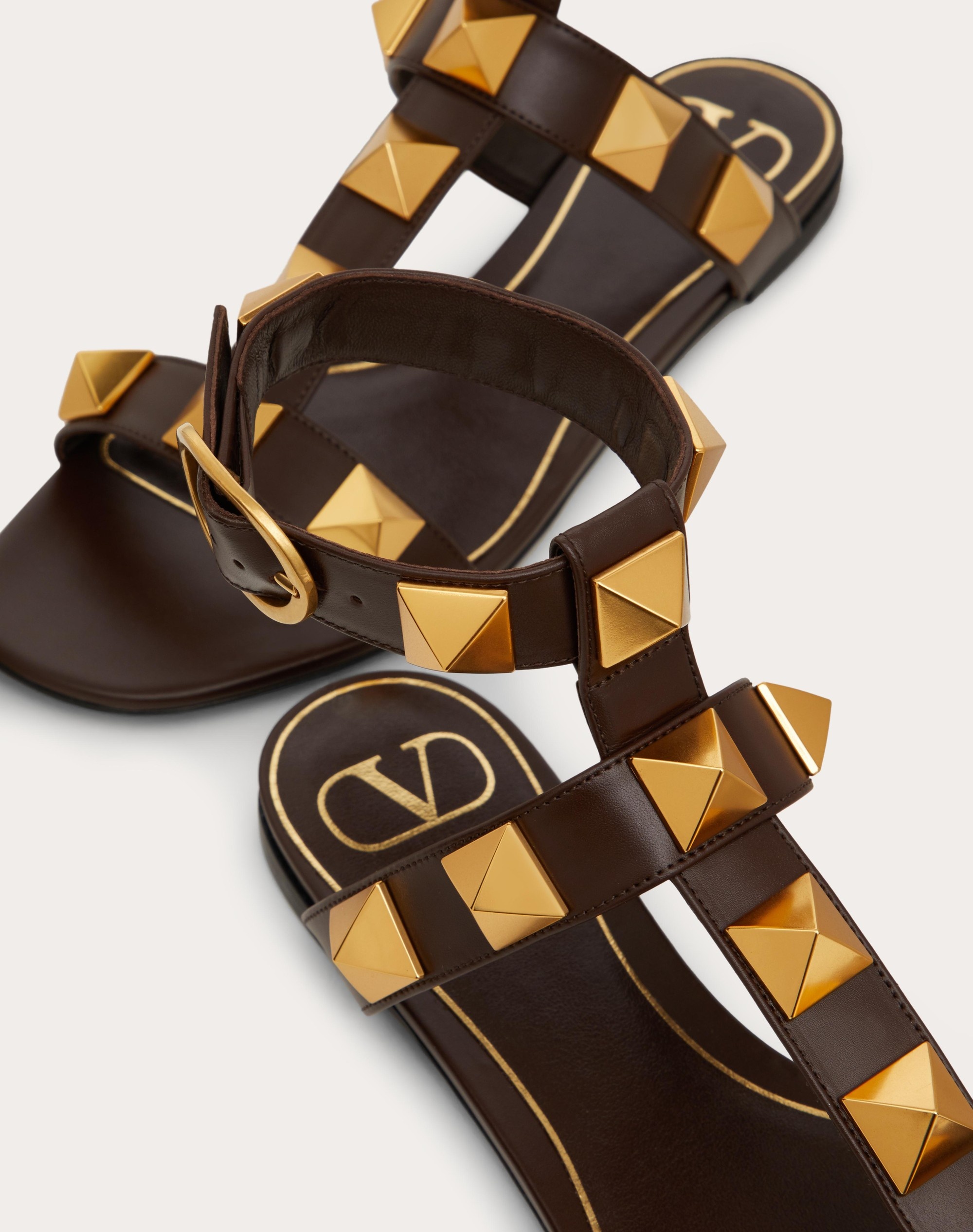 ROMAN STUD FLAT CALFSKIN SANDAL - 5