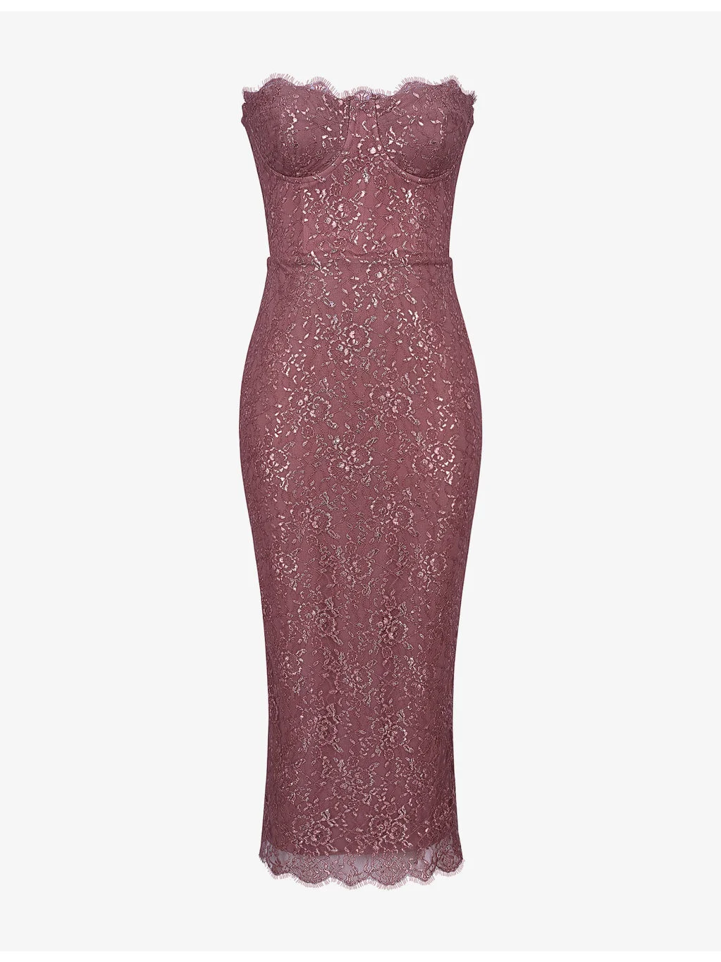 Alexia Strapless Floral-Lace Woven Midi Dress - 1