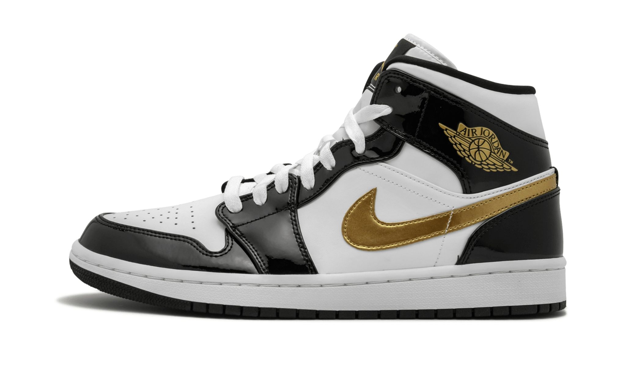 Air Jordan 1 Mid SE "Black Gold Patent Leather" - 1