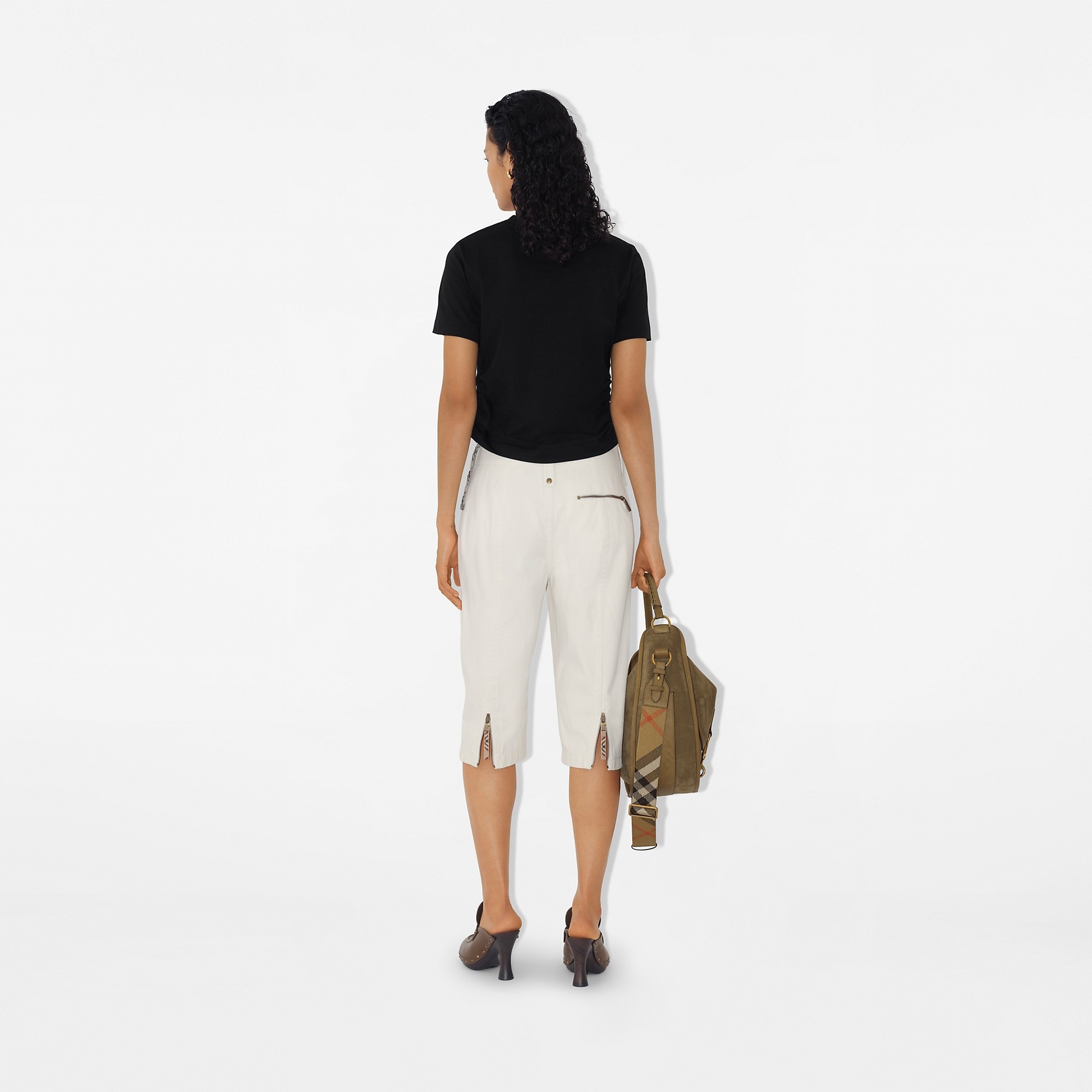 Check Trim Cotton T-shirt - 4
