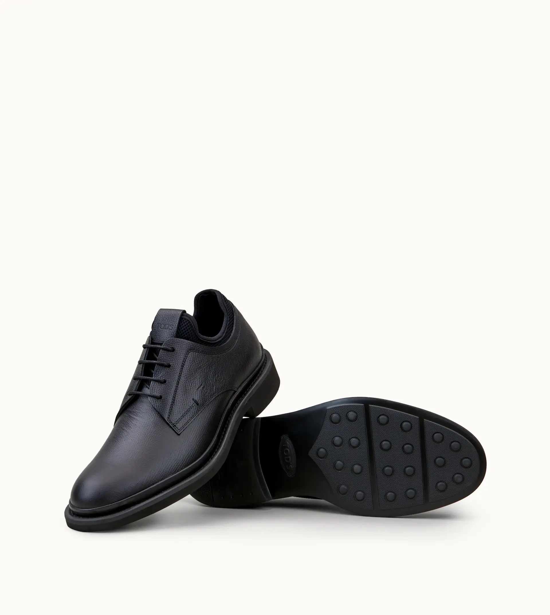 LACE-UPS IN LEATHER - BLACK - 5