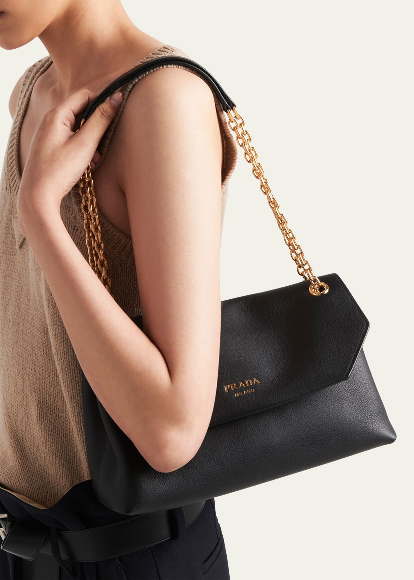 Soft Grain Leather Shoulder Bag - 2