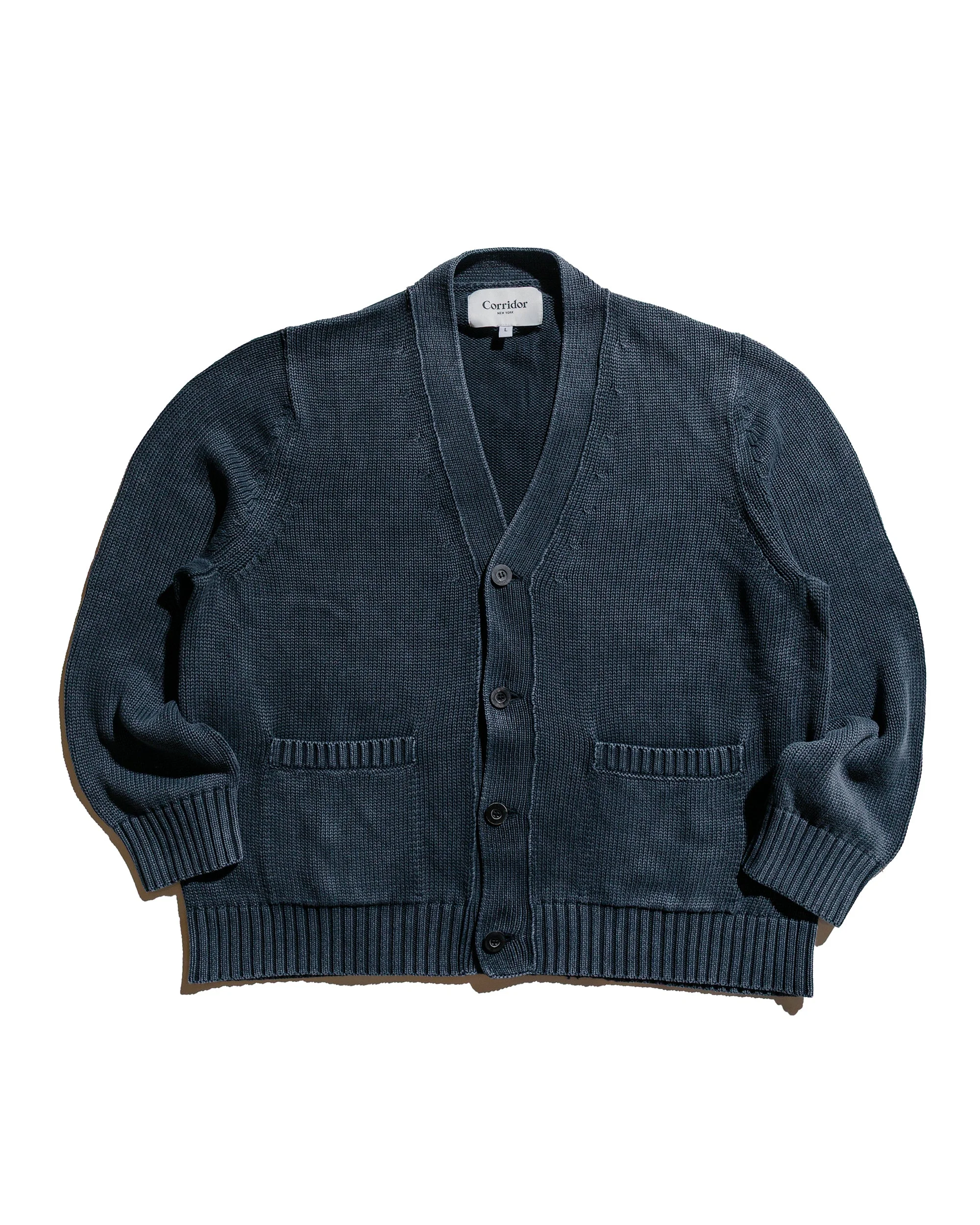 Acid Wash Cardigan Black - 1