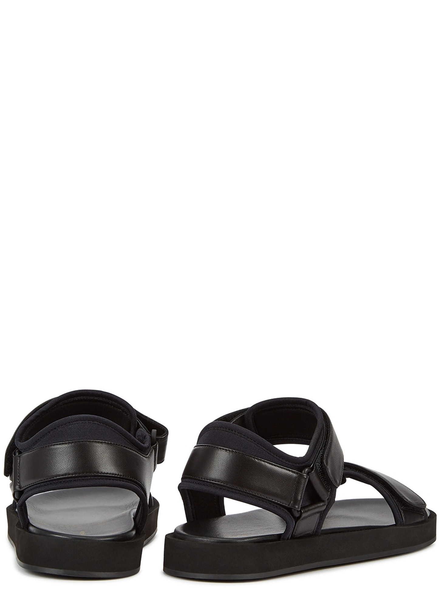 Hook And Loop black leather sandals - 3