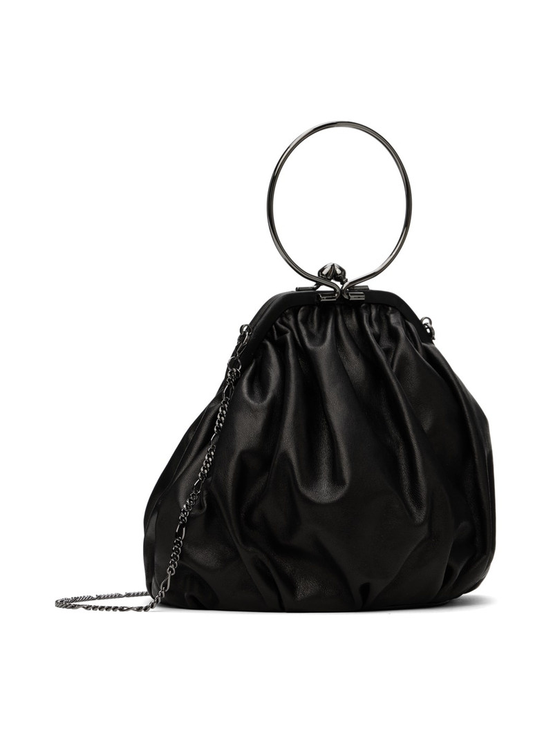 Yohji Yamamoto Black discord Clasp Drape Bag outlook