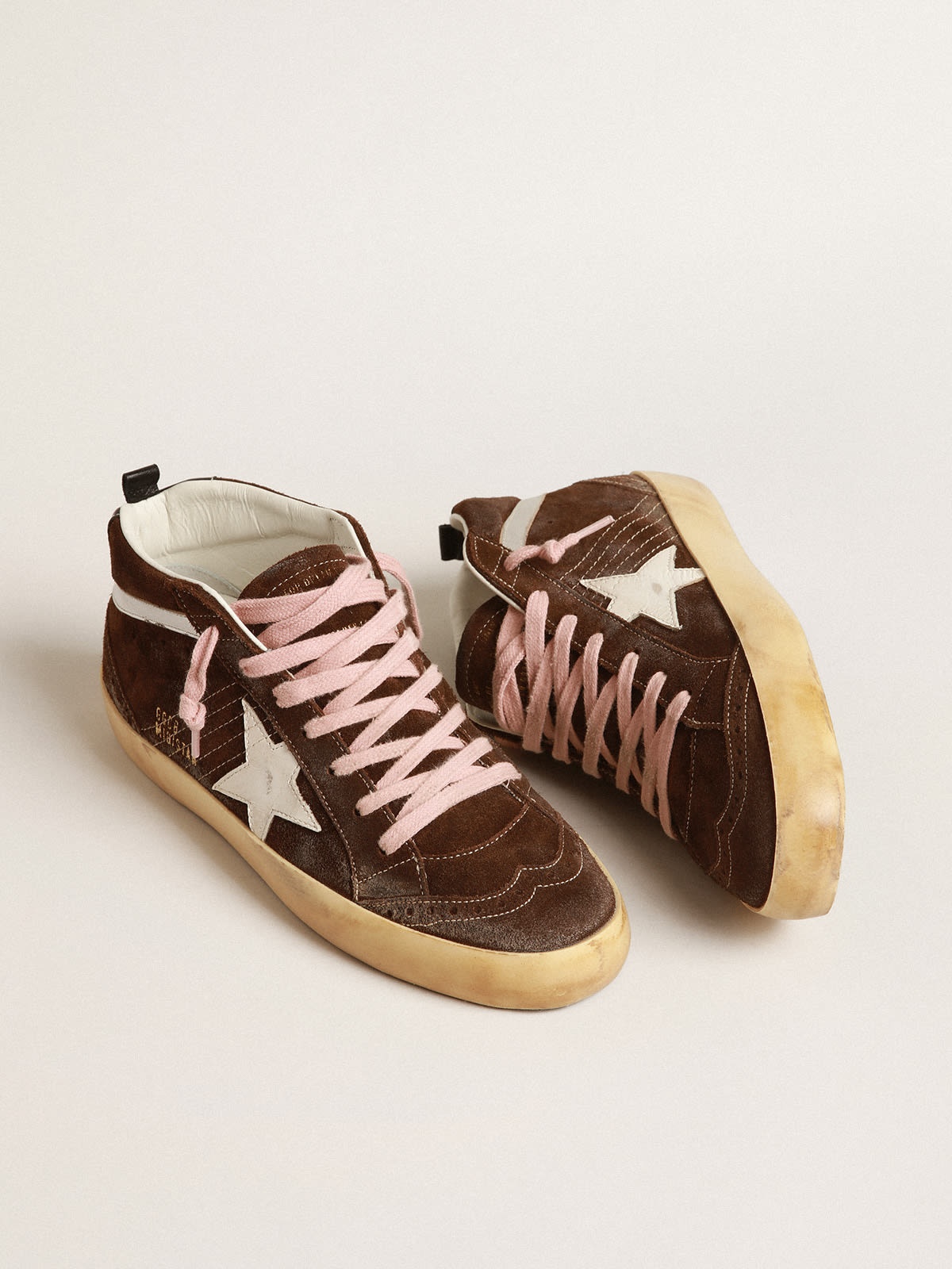 Mid Star in brown suede with white leather star - 2