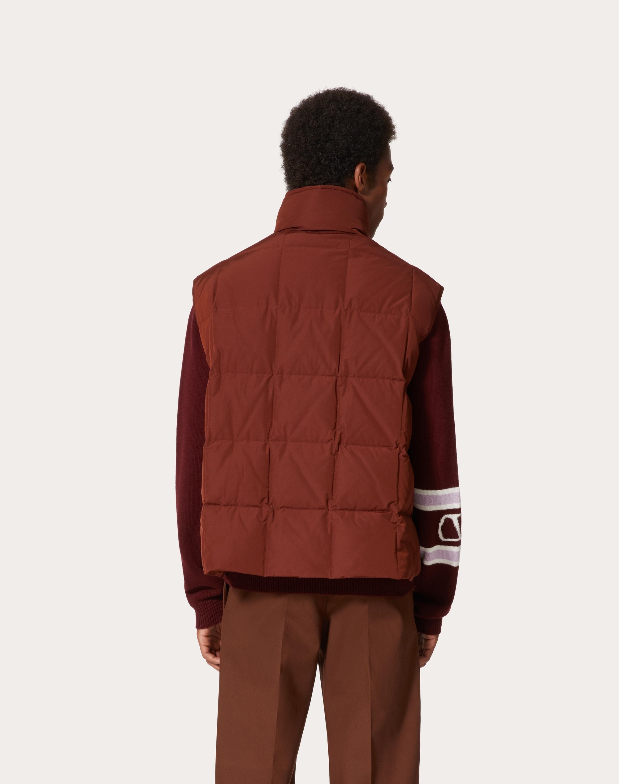 COTTON NYLON VEST WITH VLOGO SIGNATURE PATCH - 4