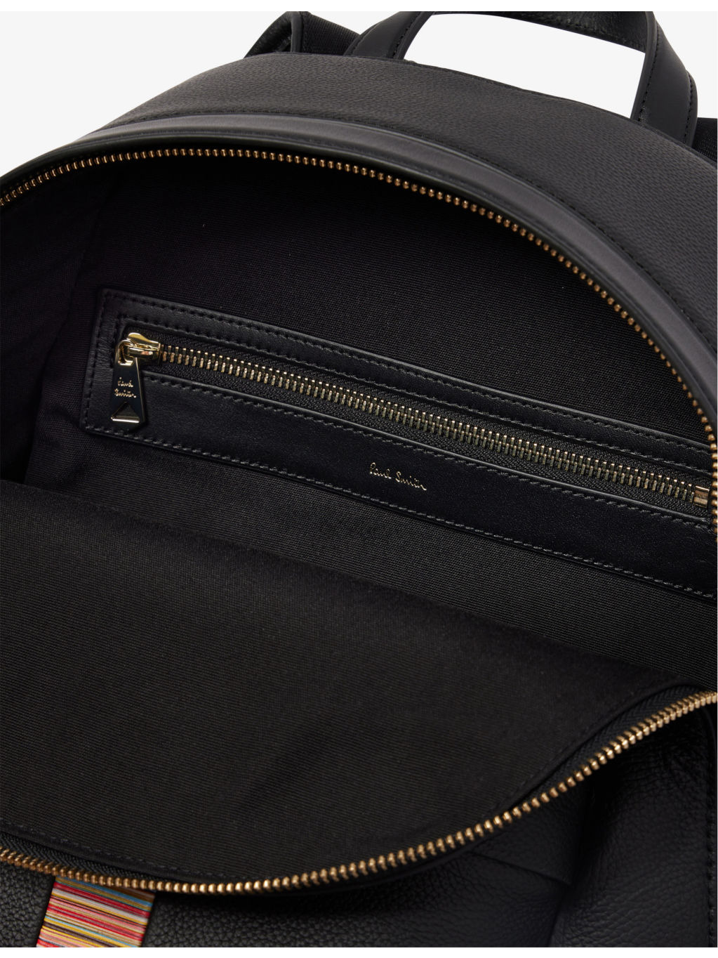 Signature Stripe grained leather backpack - 5