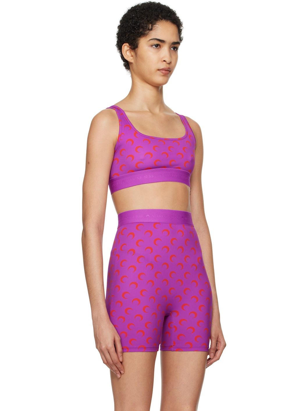 SSENSE Exclusive Purple & Red Moon Printed Jersey Sport Bra - 2