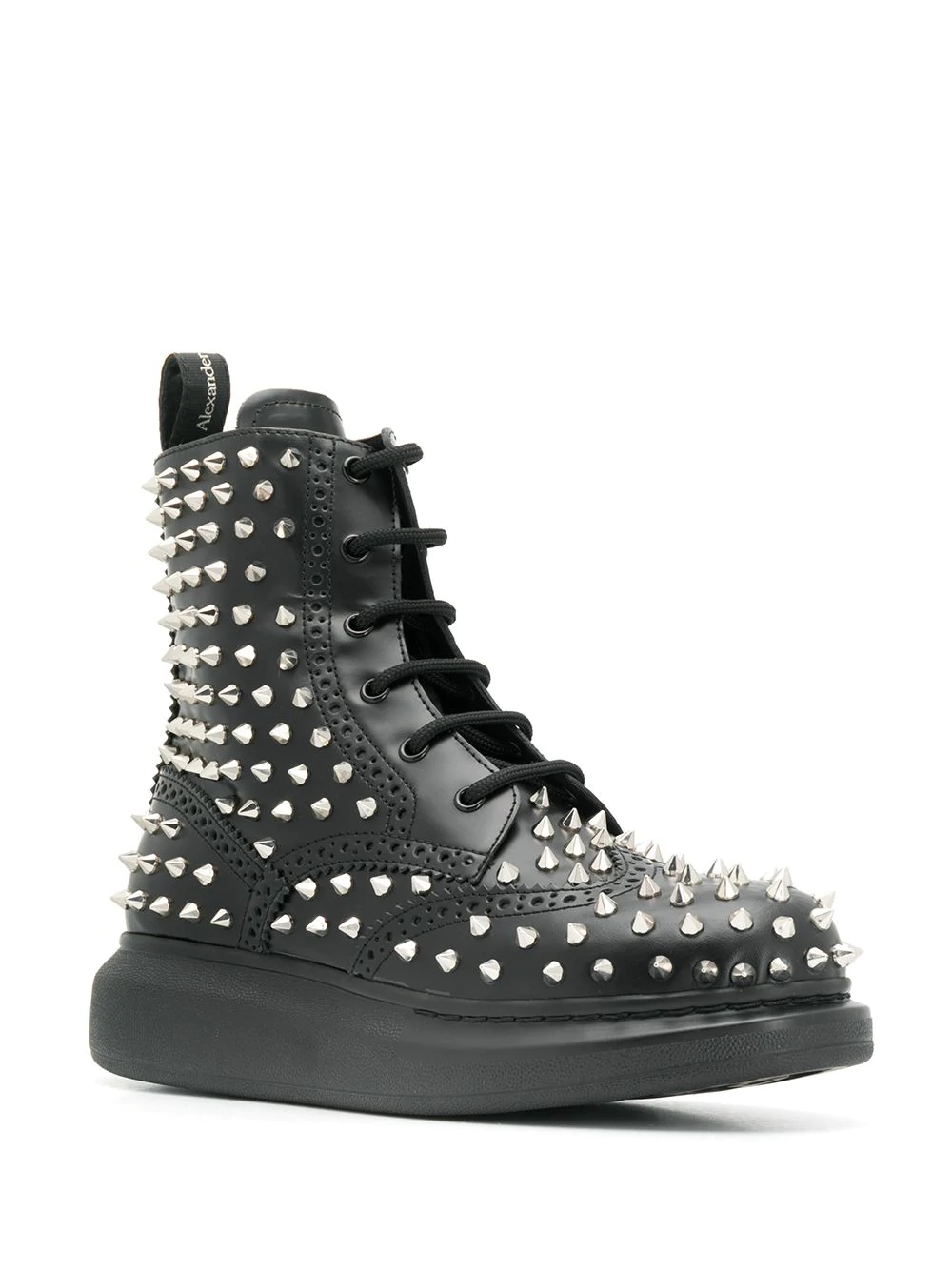 spike lace-up boots - 2