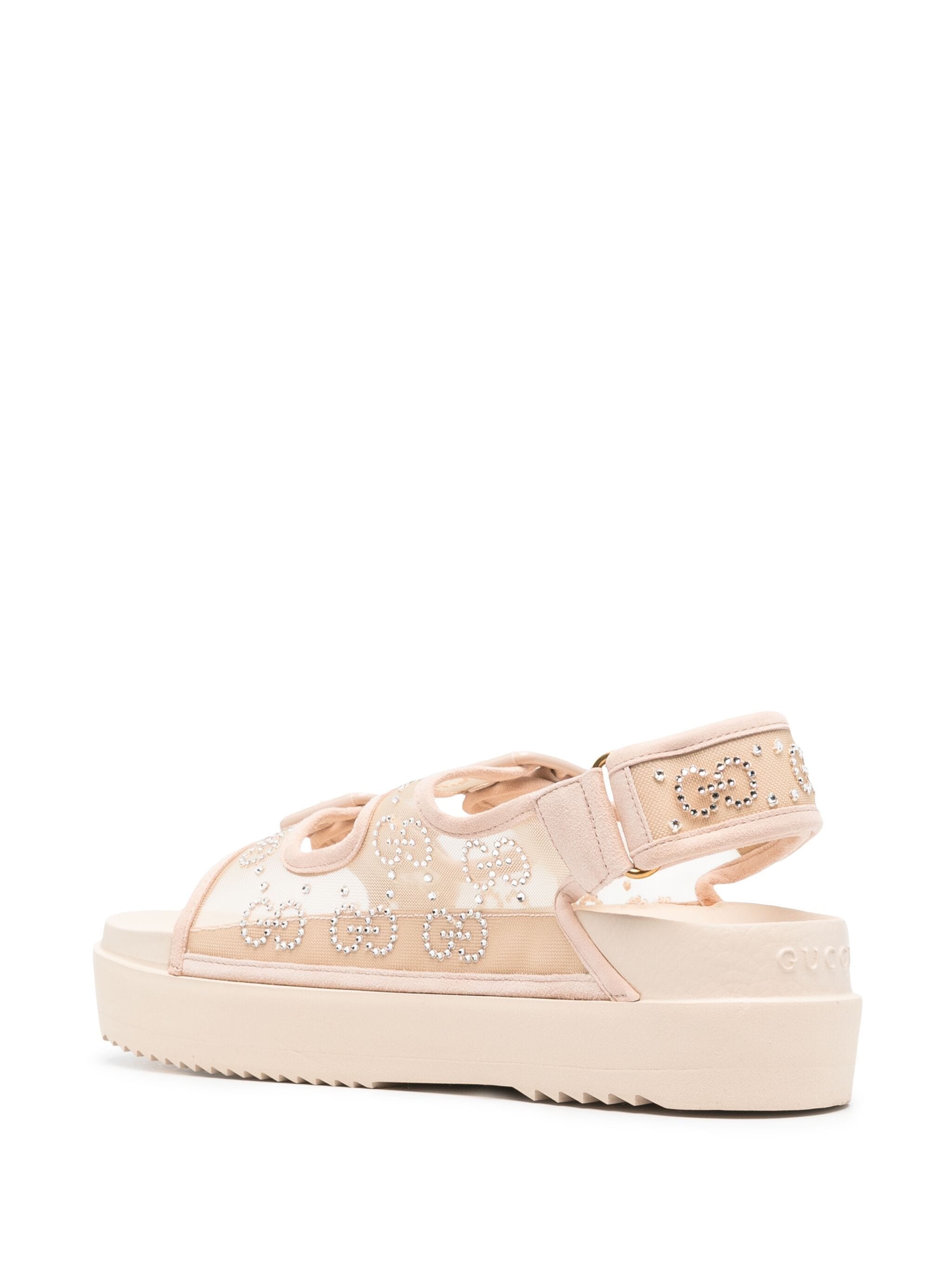 Gucci GG crystal-embellished mesh sandals - 3