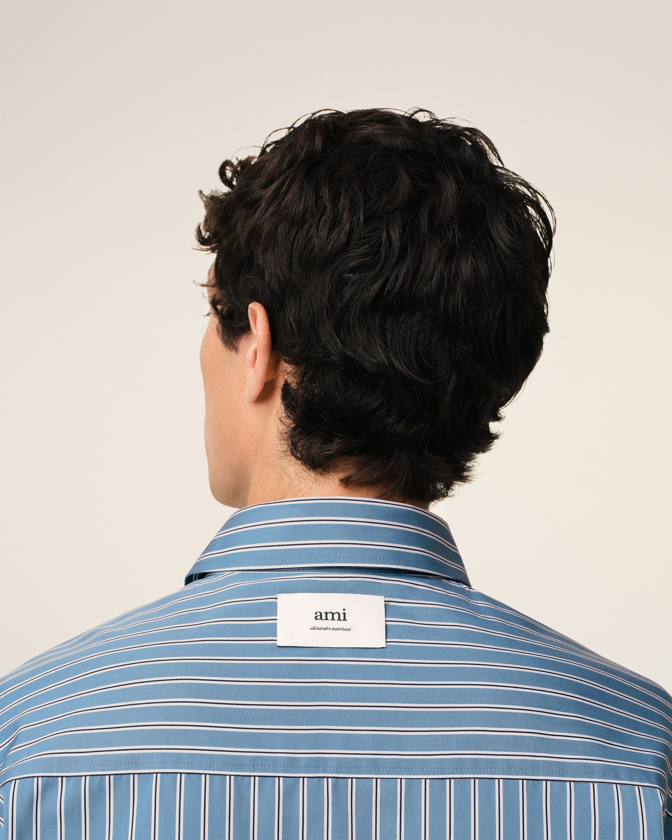 BLUE COTTON BOXY FIT SHIRT - 4
