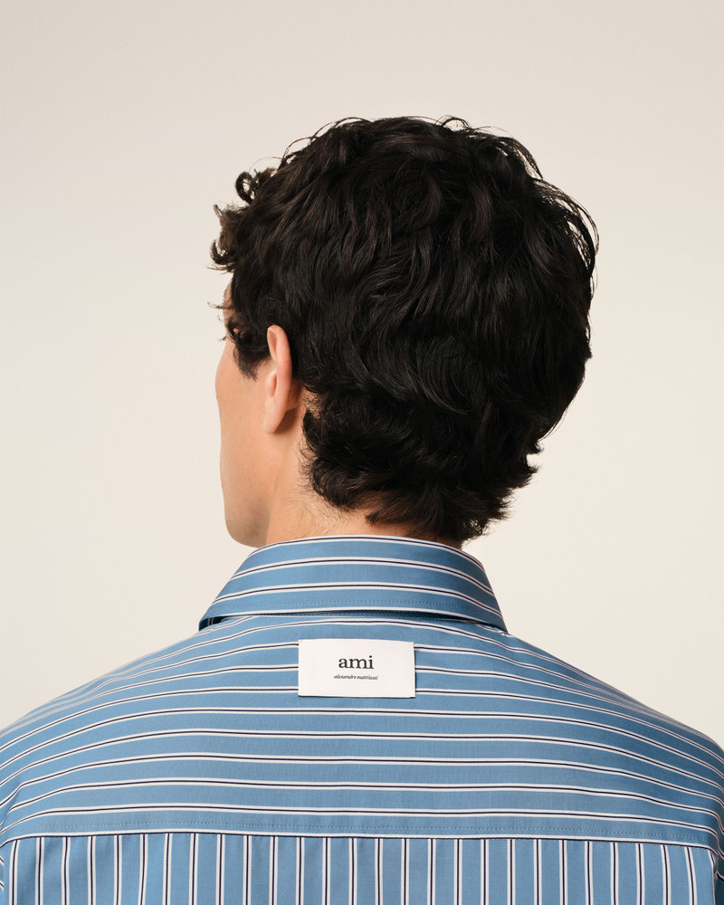 BLUE COTTON BOXY FIT SHIRT 4