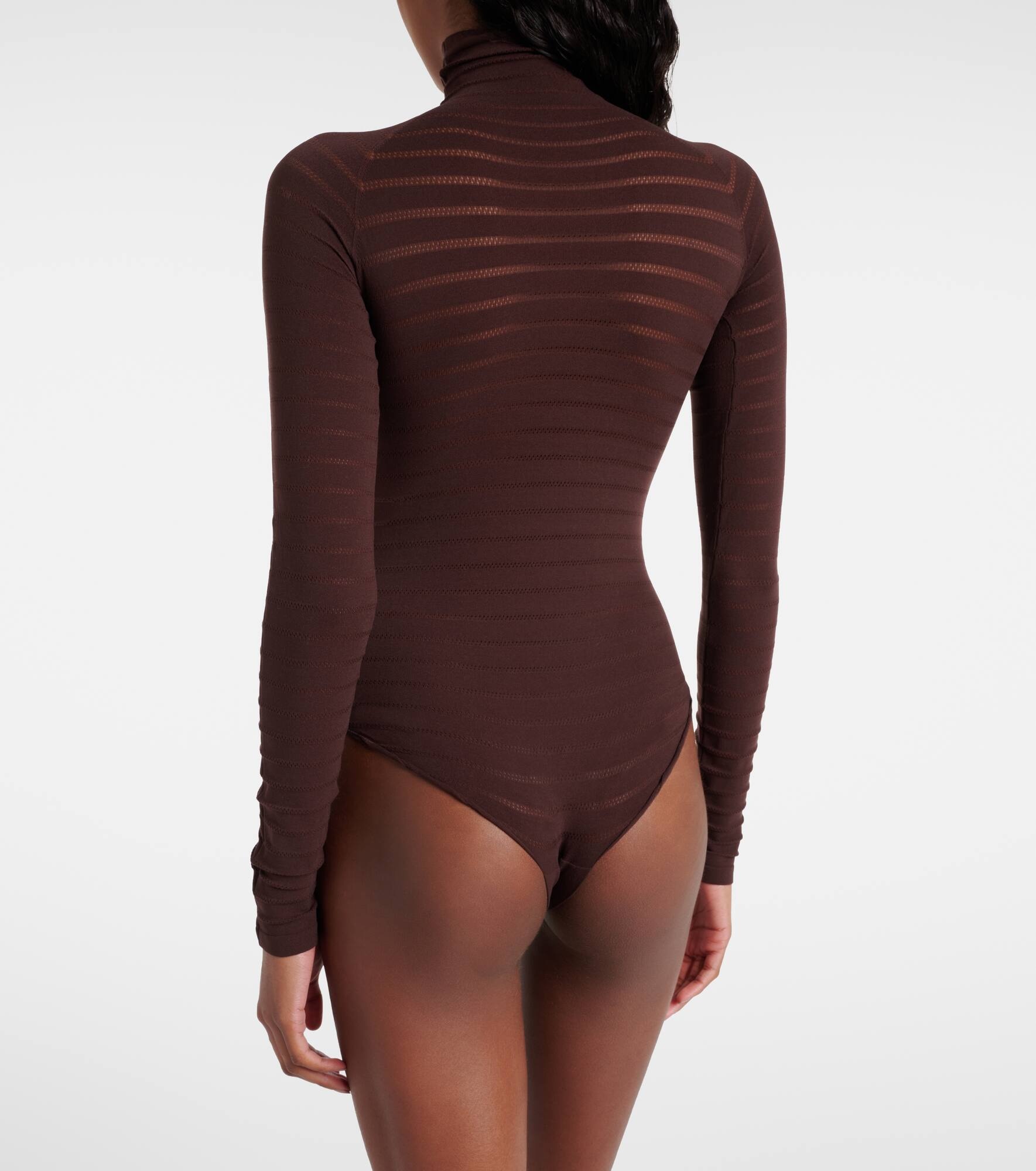 Striped turtleneck bodysuit - 3