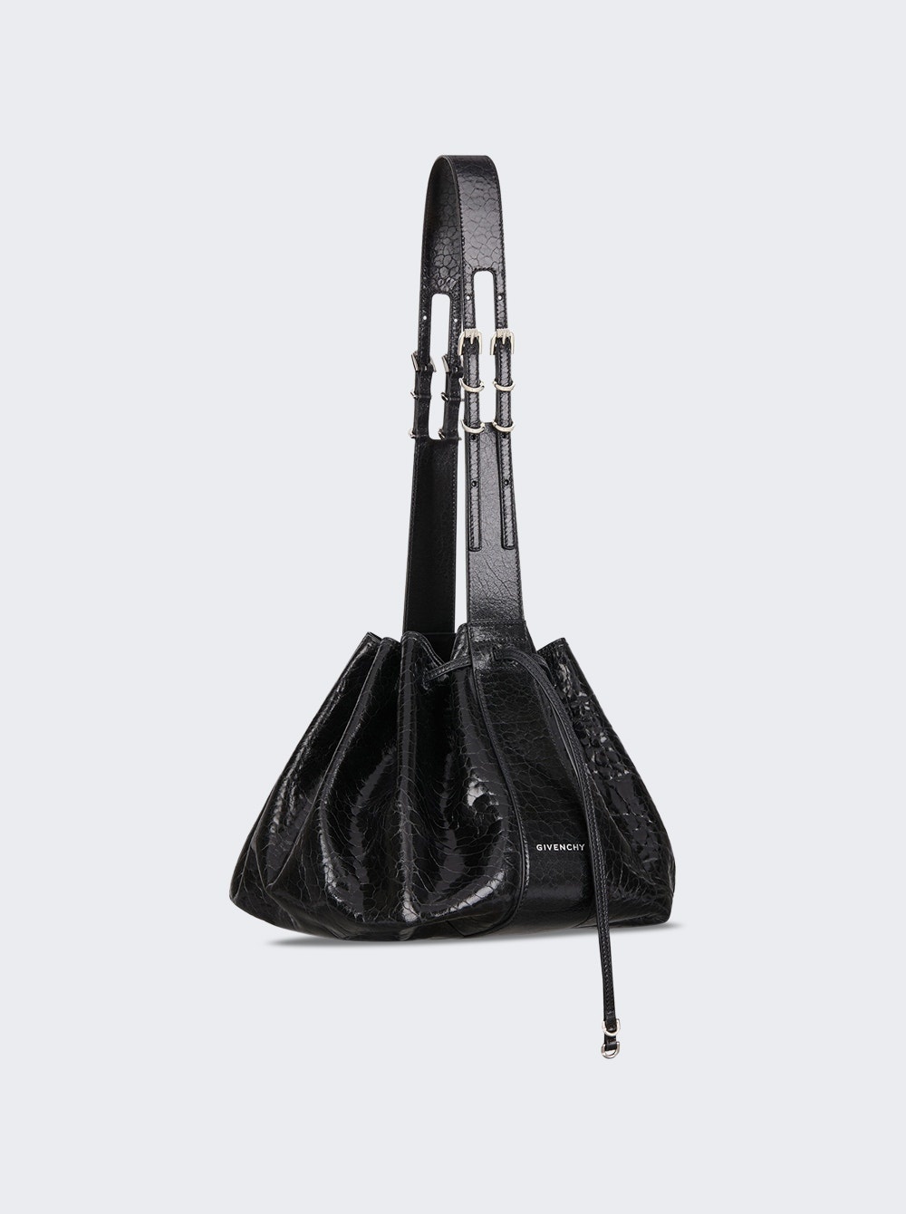Medium Pumpkin Bag In Crackled Patent Leather Black - 4