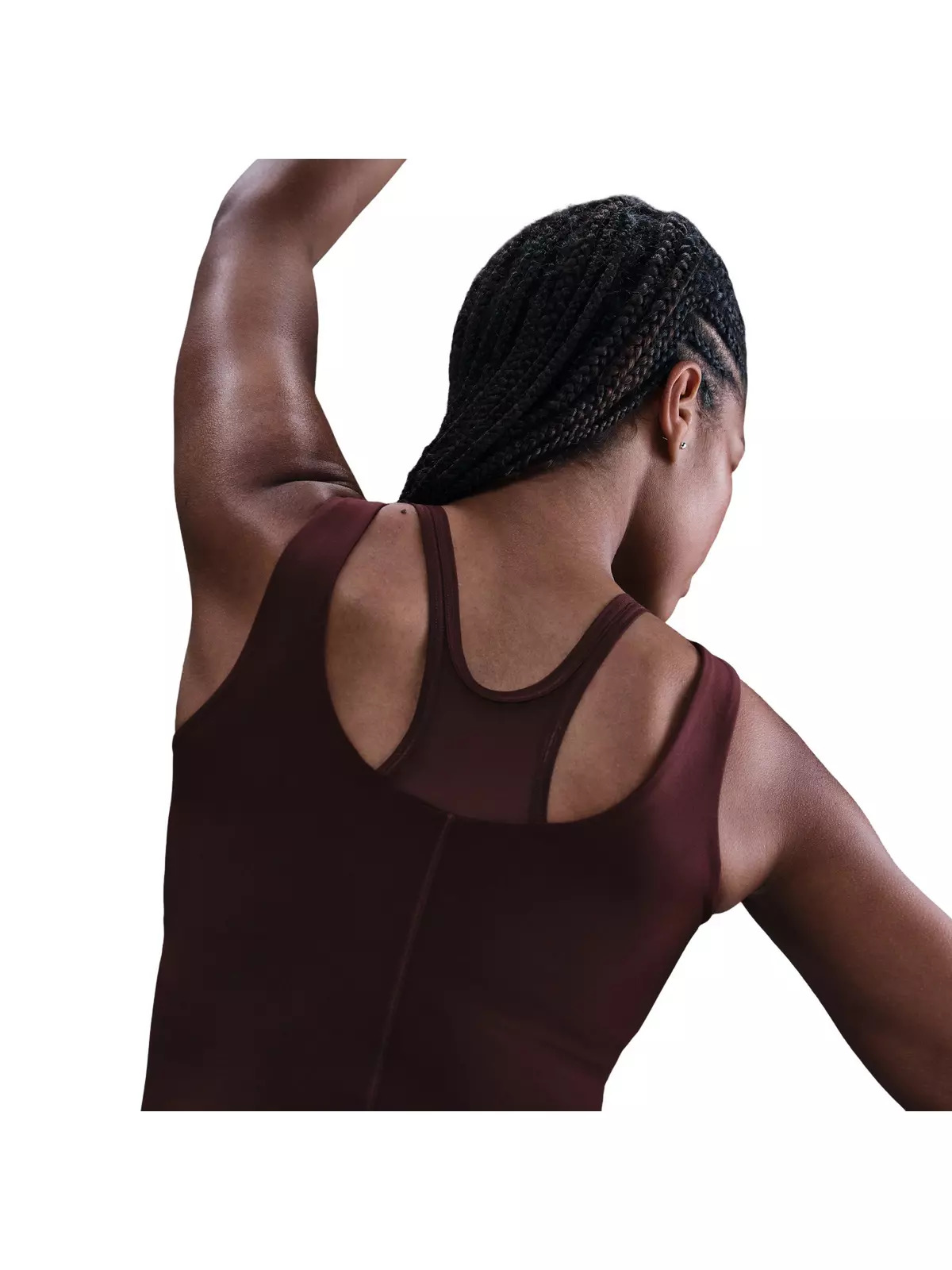 Women's One Fitted Dri-FIT Cropped Tank Top -Burgundy - 2