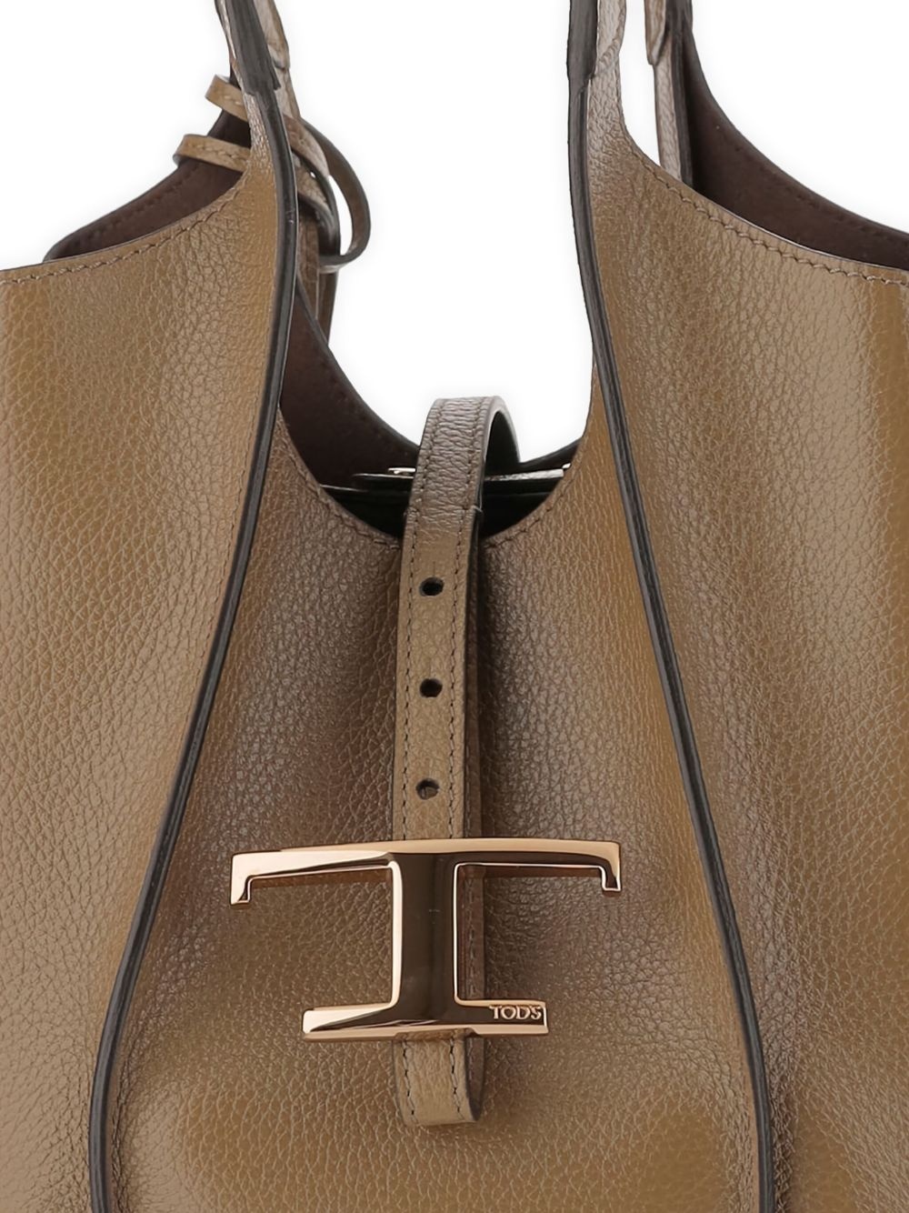 leather T-buckle shoulder bag - 5