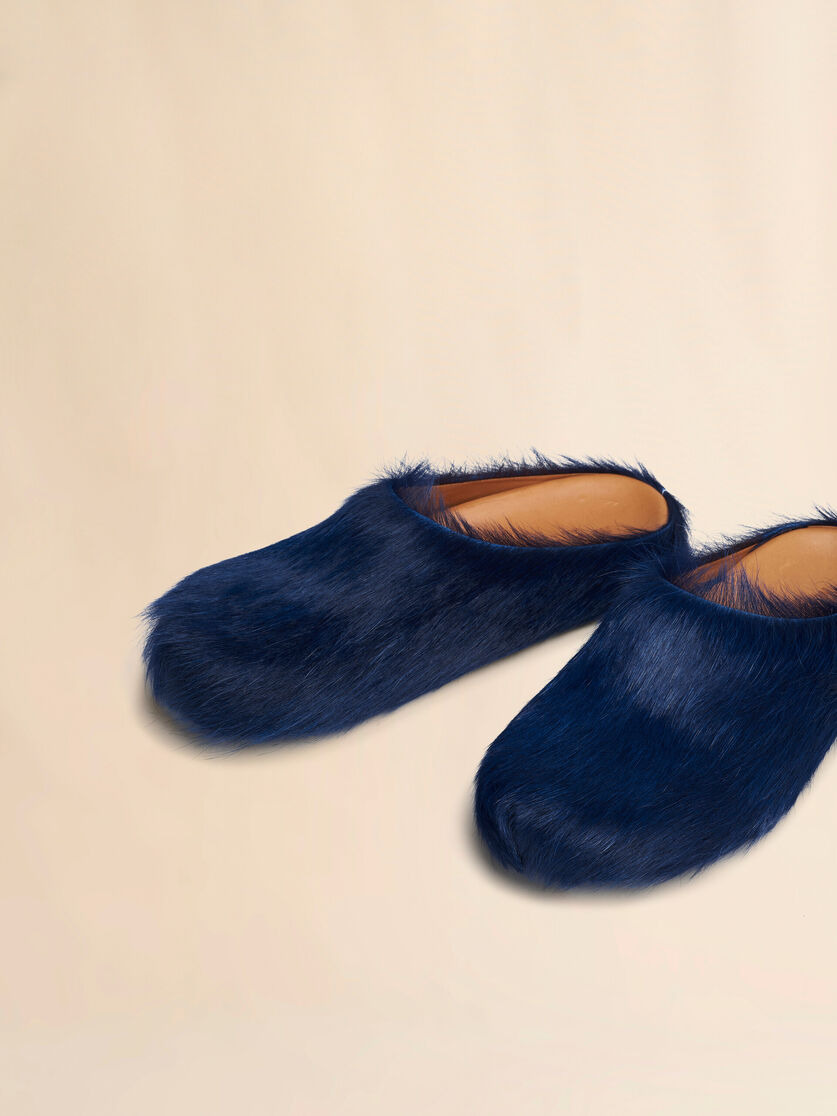 BLUE LONG HAIR CALFSKIN FUSSBETT SABOT - 5