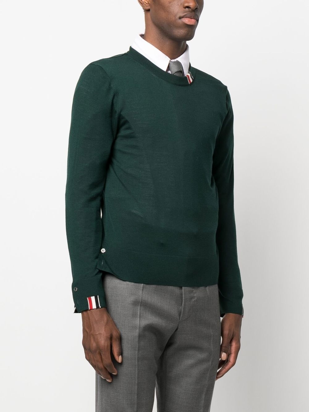 jersey knit crew-neck pullover - 3