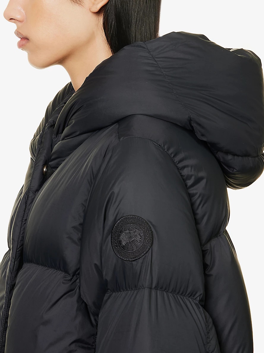 Hooded funnel-neck shell-down jacket - 5