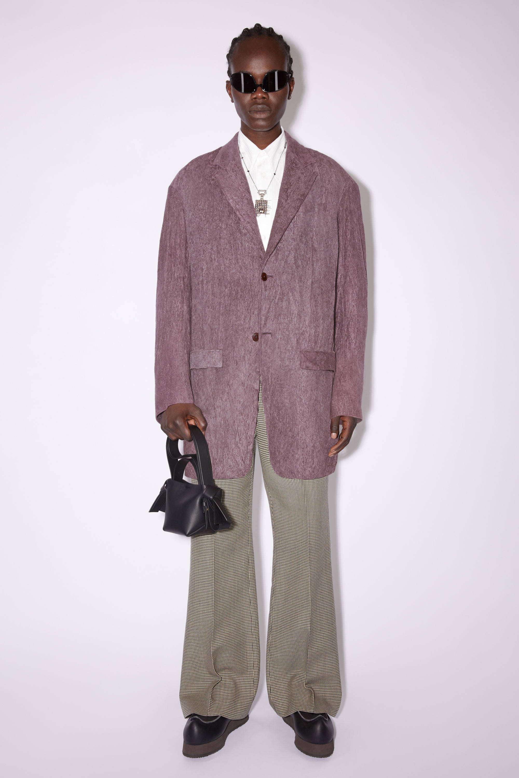 Single-breasted corduroy jacket - Aubergine purple - 2