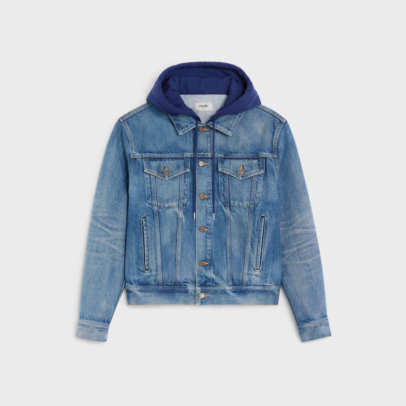 V-shaped trucker jacket in union wash denim 1