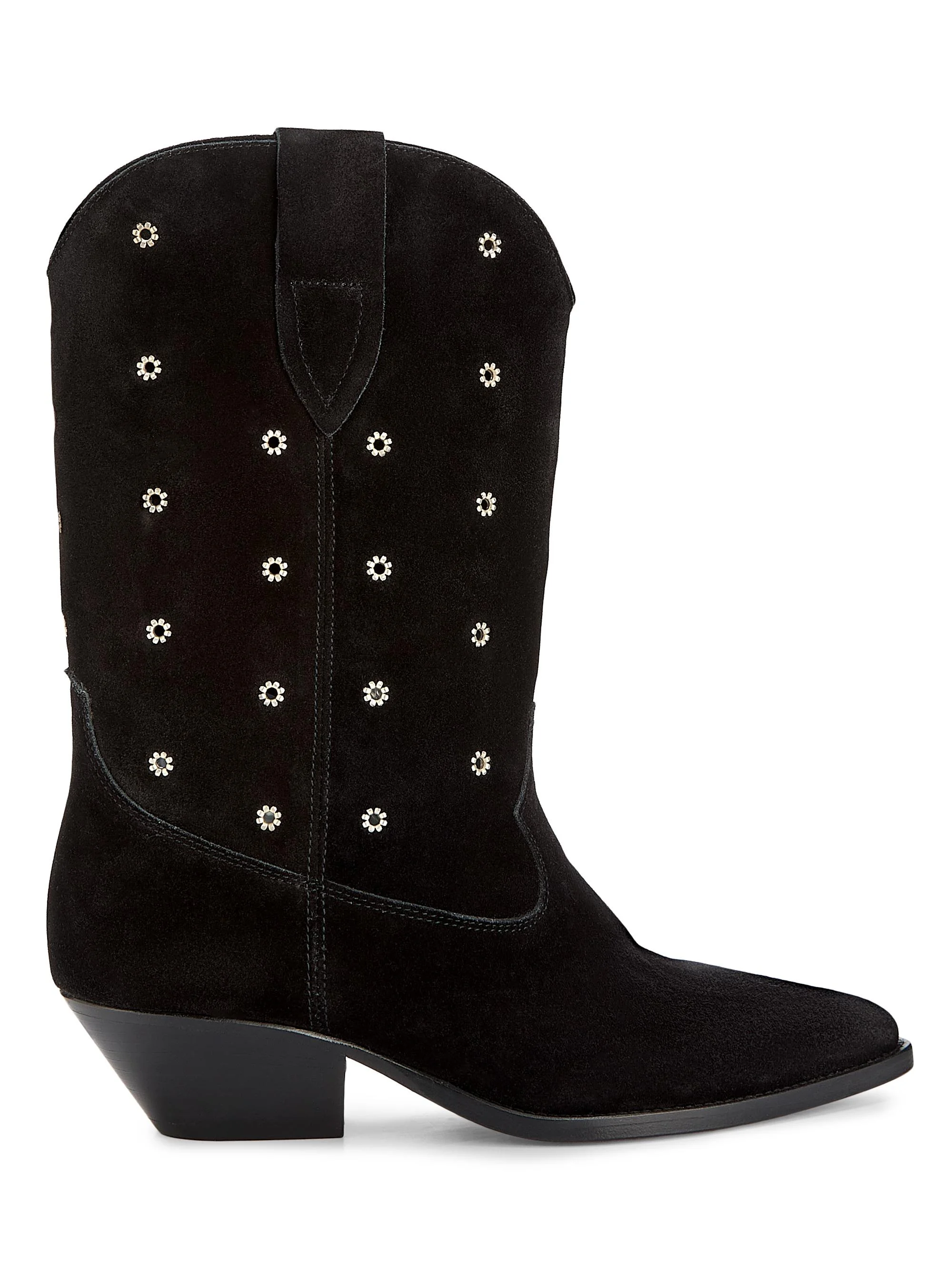 Women's Duerto 40MM Grommet Suede Cowboy Boots - Black - 1