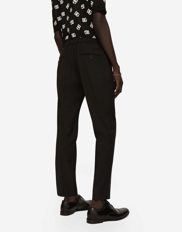 Stretch cotton pants with DG embroidery - 4