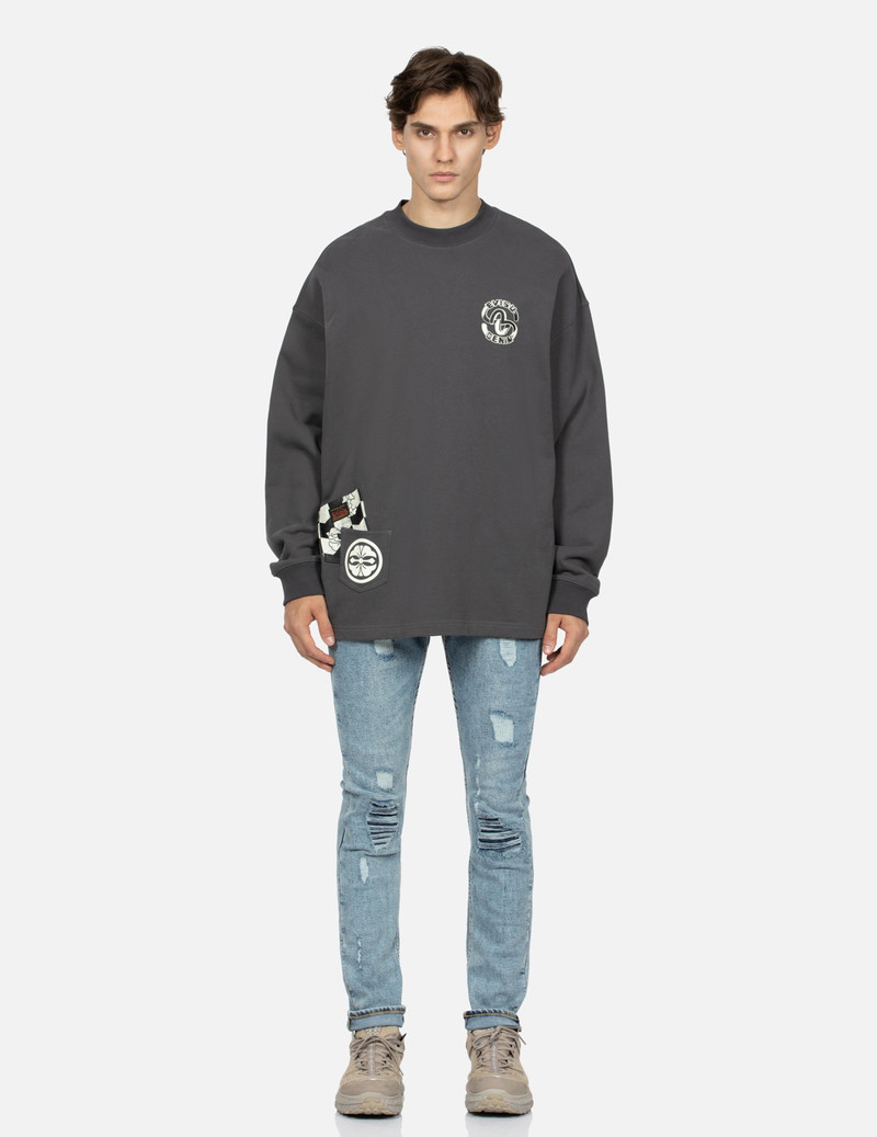 SEAGULL EMBROIDERY DISTRESSED FLEX SKINNY DENIM JEANS #2028 6