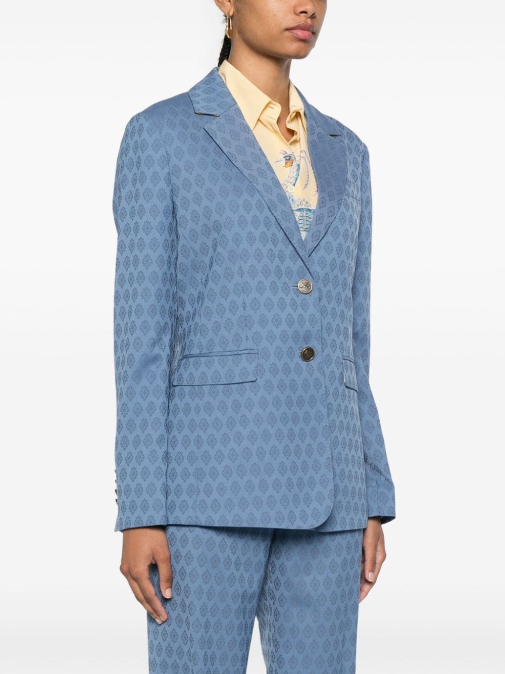 patterned-jacquard wool blazer - 3