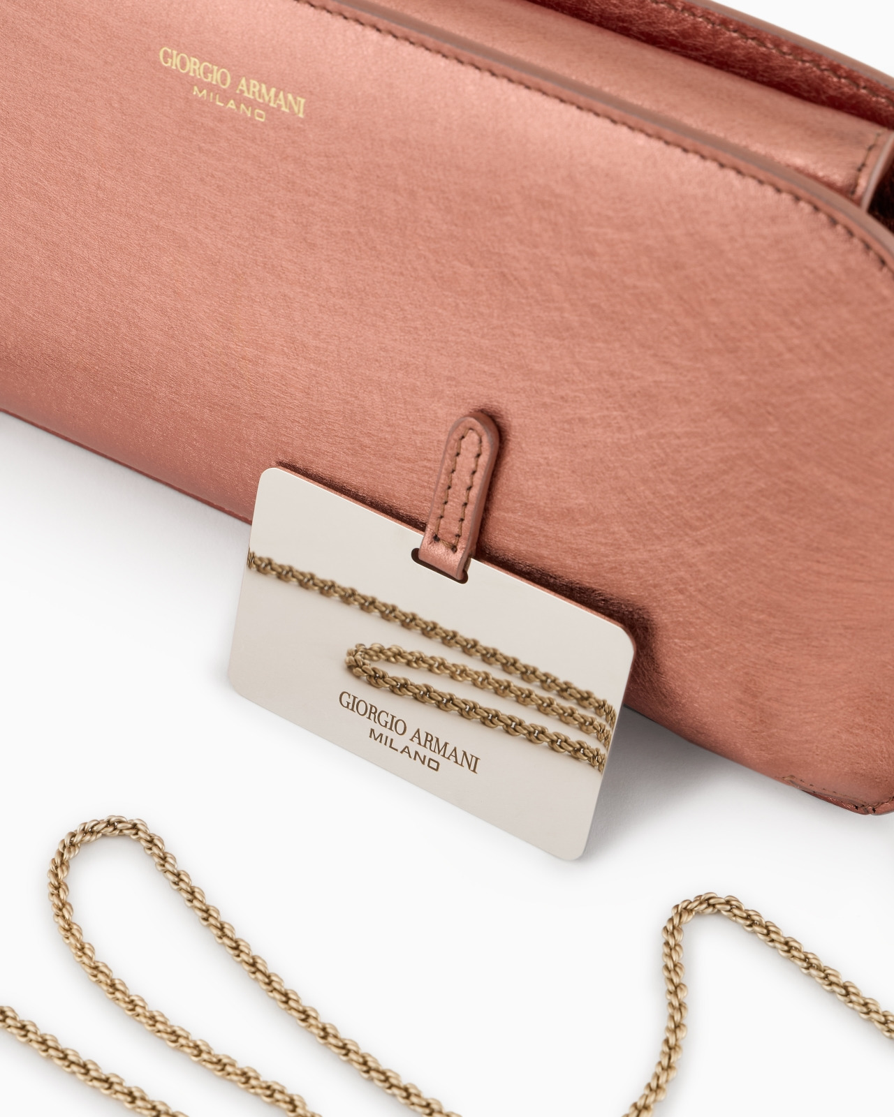 LAMÉ LEATHER LA PRIMA HORIZONTAL CLUTCH BAG - 5