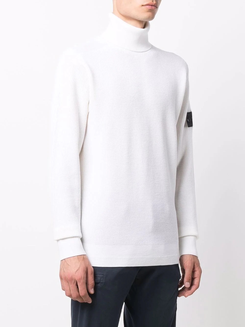 logo-patch roll-neck jumper - 3