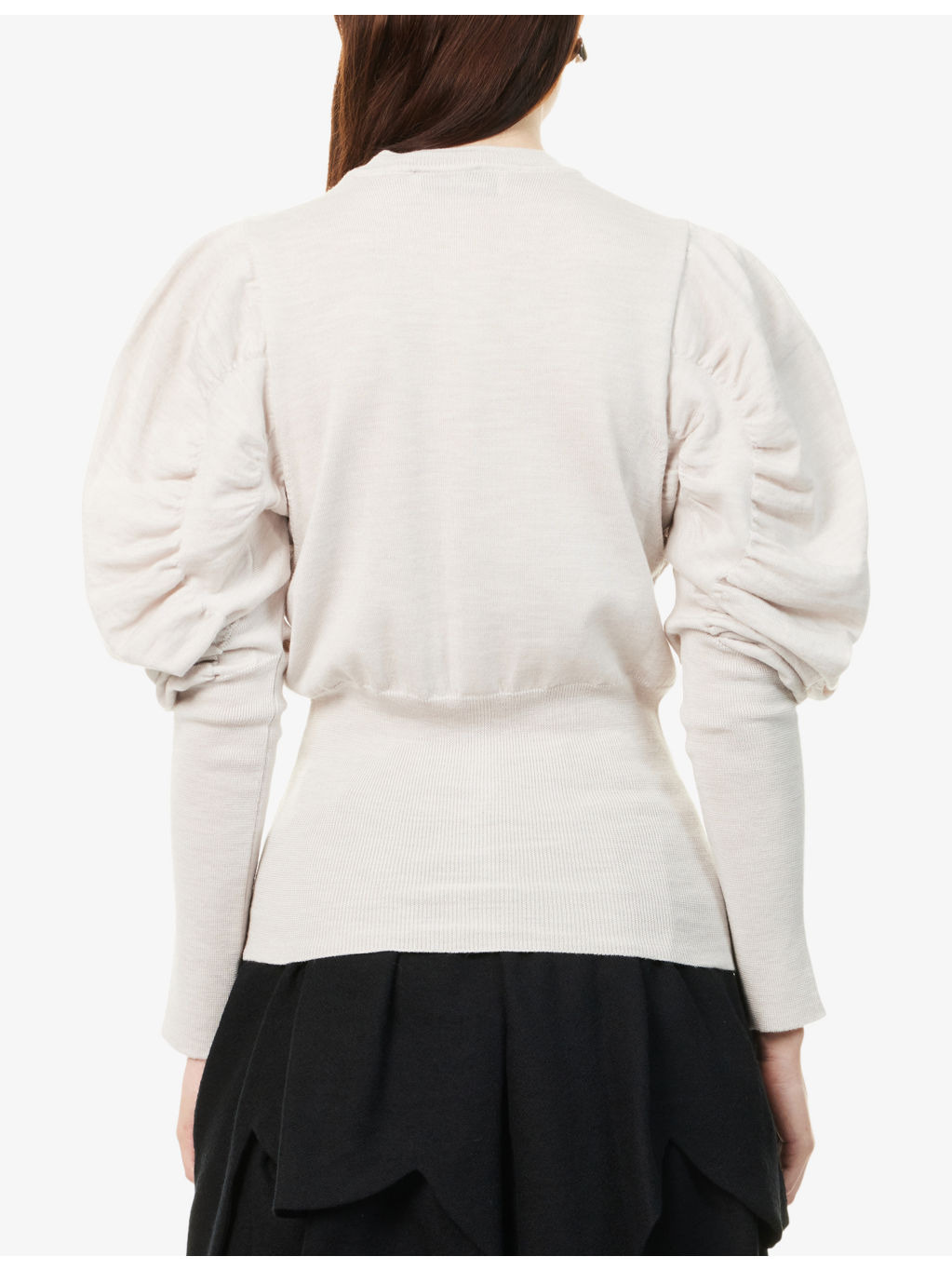 Eli Volume-Sleeve Wool Knitted Cardigan - 4