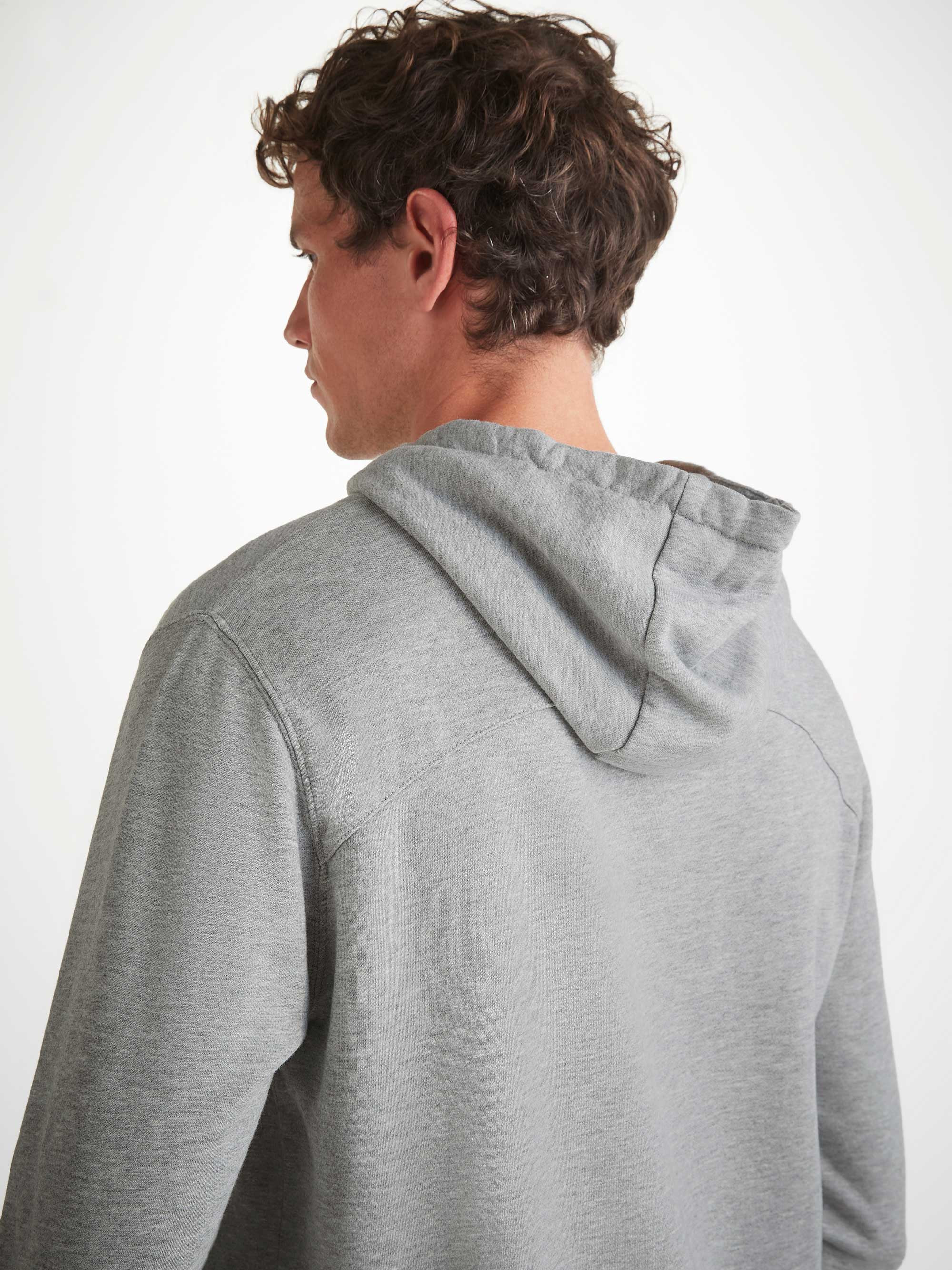 Men's Pullover Hoodie Quinn Cotton Modal Silver - 7