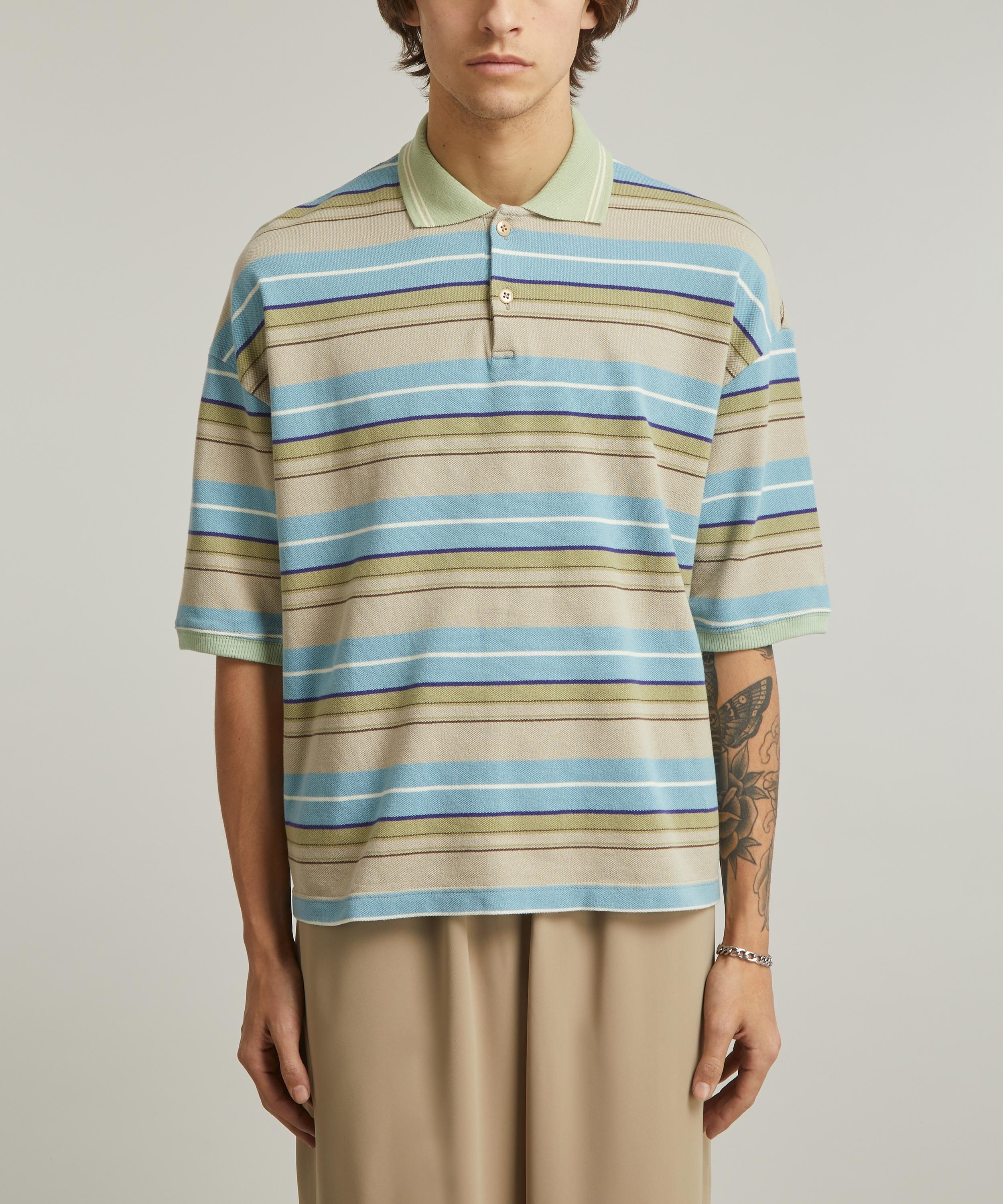 Multi Stripe Pique BOX Polo Shirt - 3