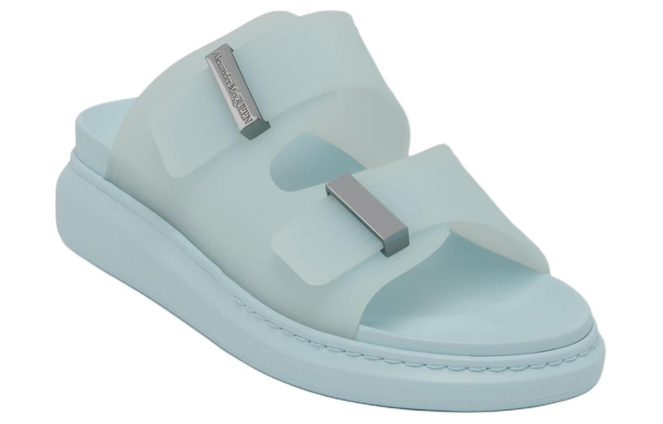 (WMNS) Alexander McQueen Hybrid Slides 'Powder Blue Silver' 658063W4TM14711 - 3