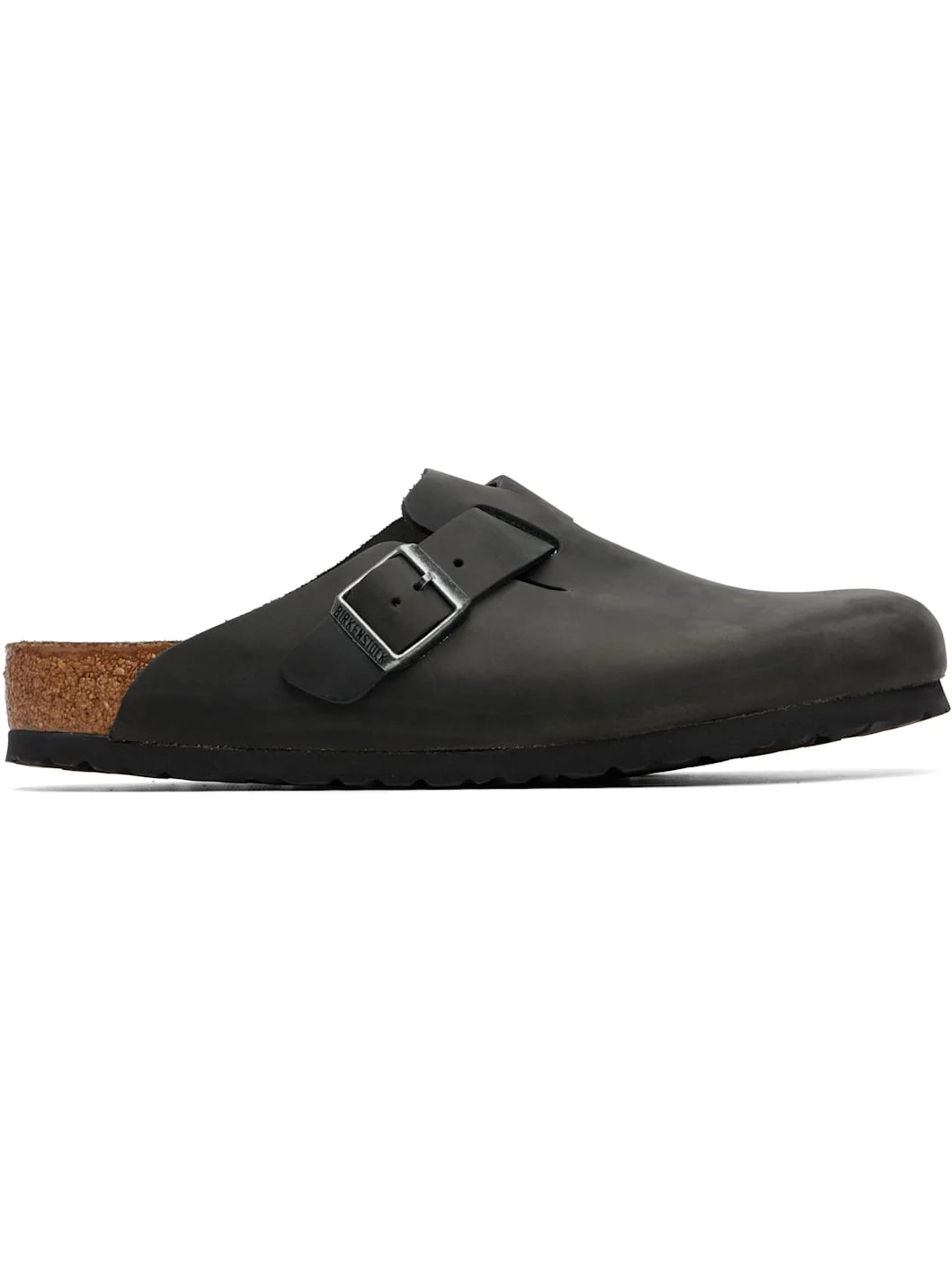 Black Regular Boston Oiled Leather Slip-on Loafers - 1