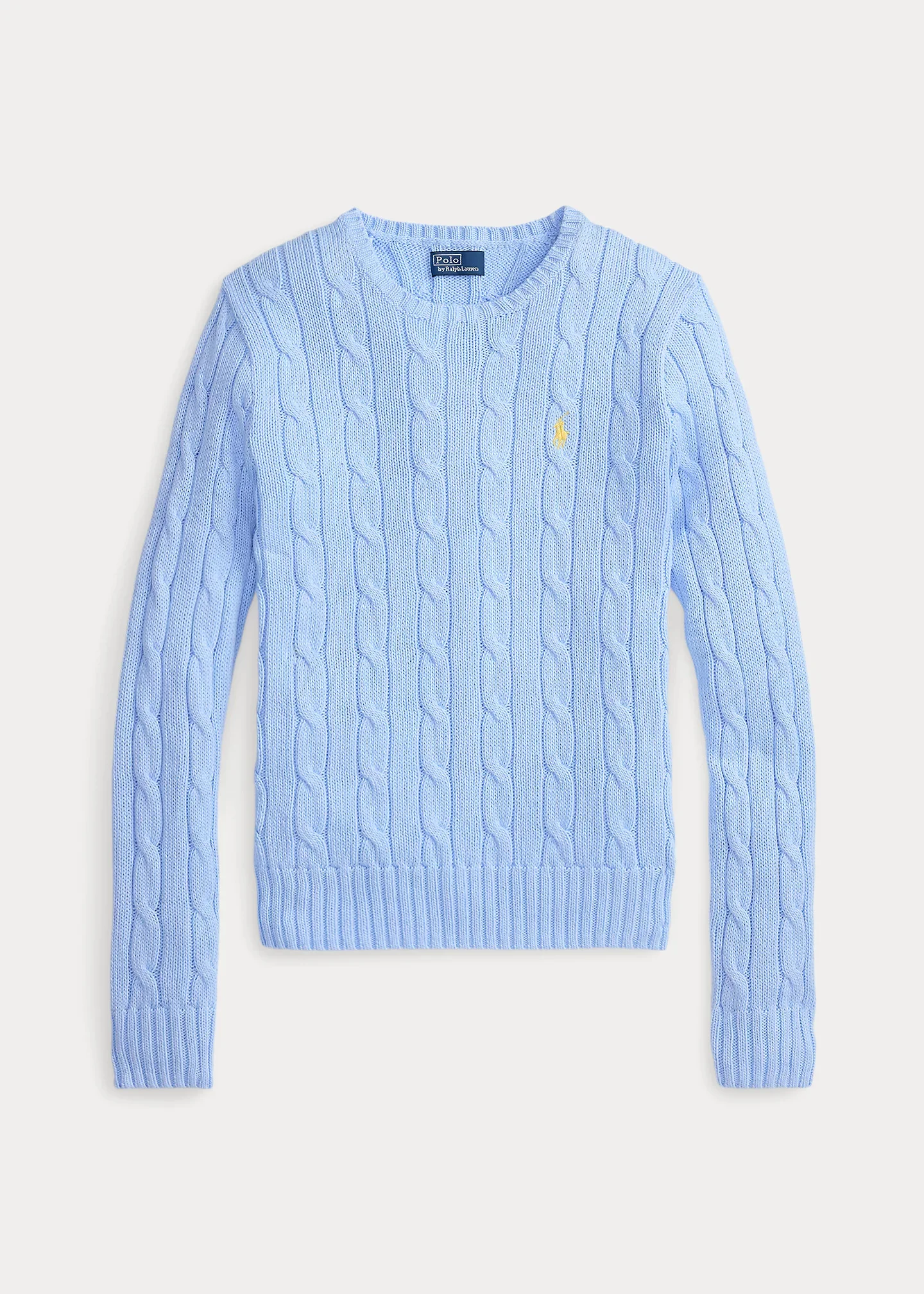 Cable-Knit Cotton Crewneck Sweater - 1