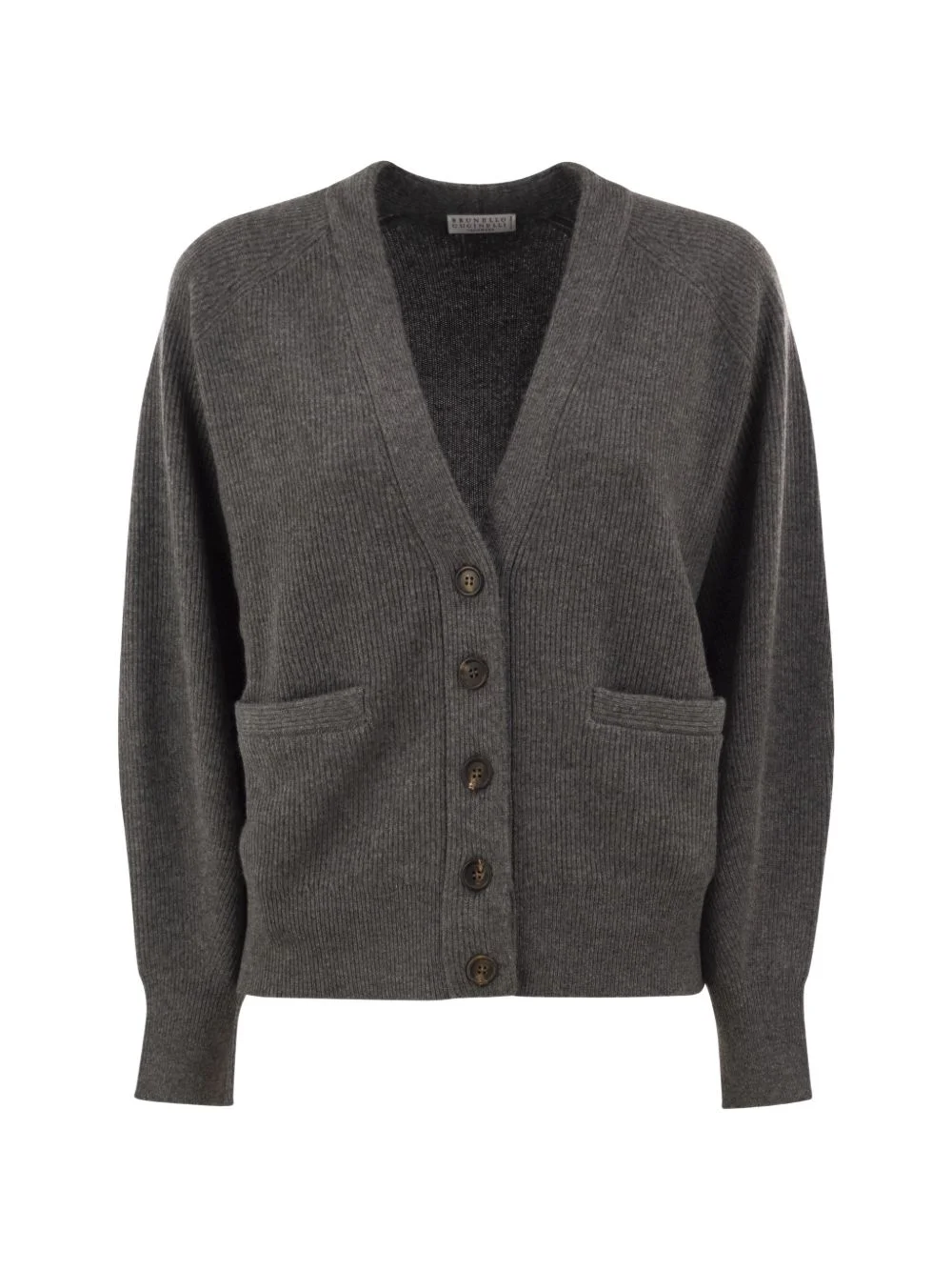 ribbed-knit cashmere cardigan - 1