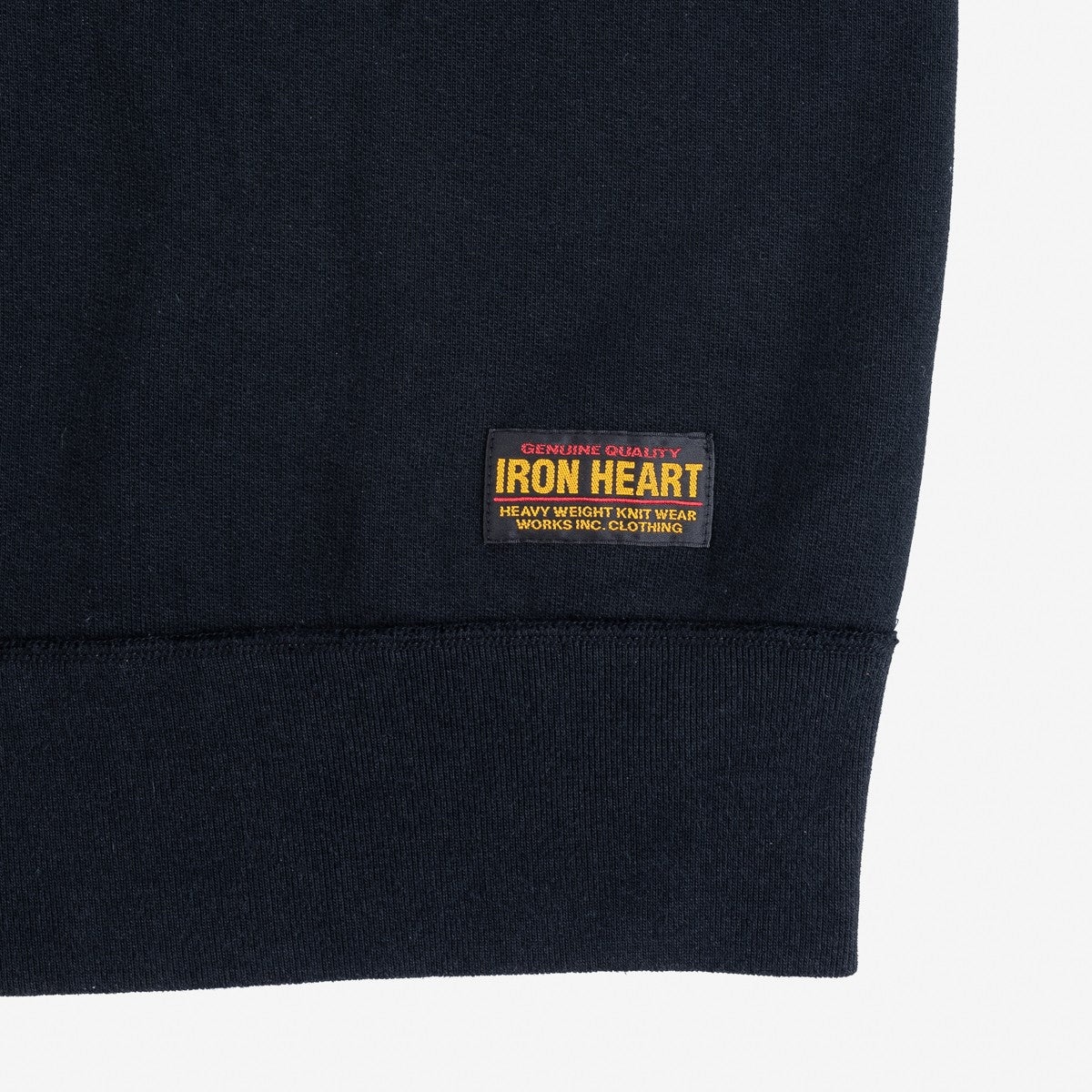 IHSW-69L-BLK 14oz Ultra Heavyweight Loopwheel Cotton Crew Neck Sweat Black - 5