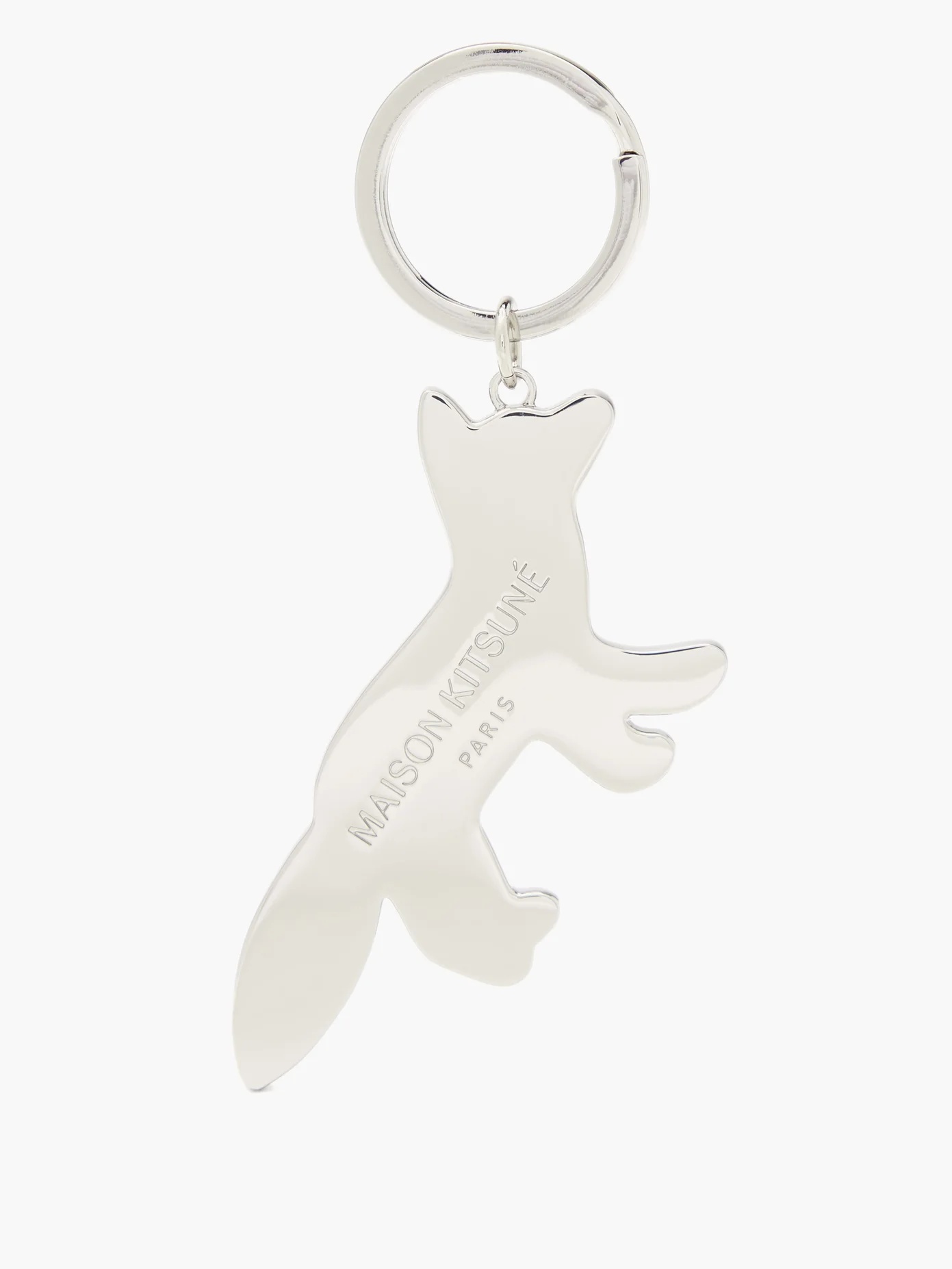 Logo-engraved Tricolour-Fox metal key ring - 3