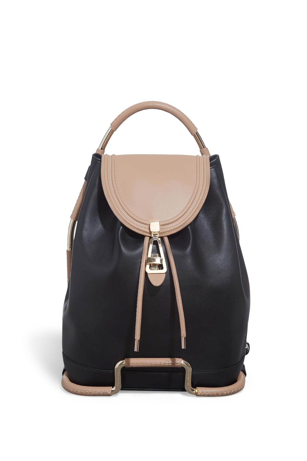 Nadia Backpack in Black & Nude Nappa Leather - 2