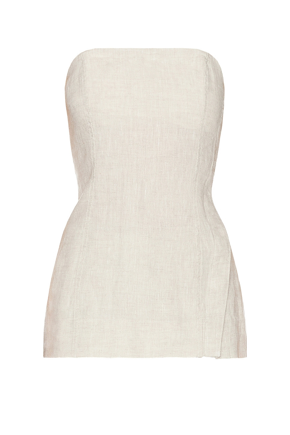 Linen Strapless Tunic Top - 6