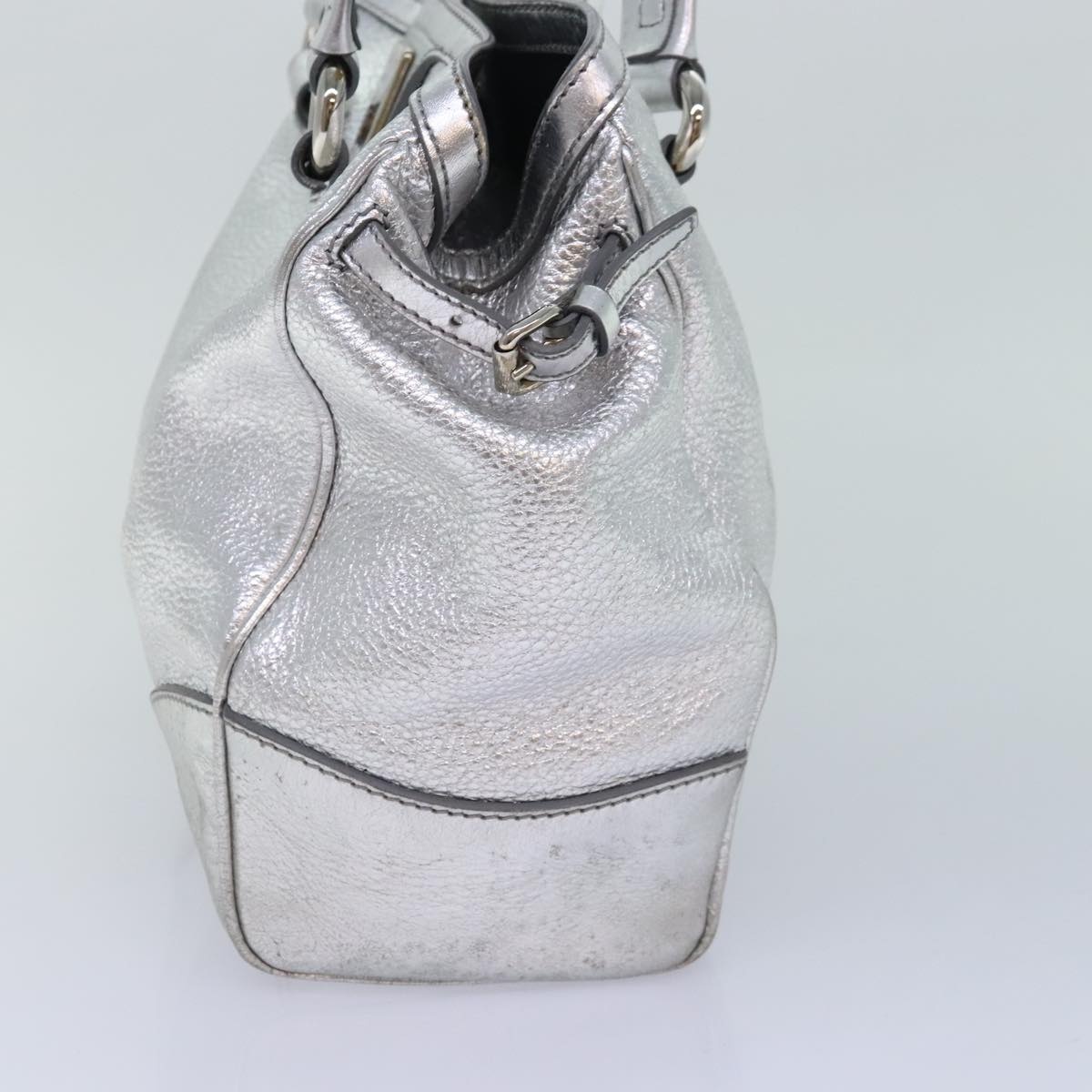 CELINE Tote Bag Leather Silver - 4