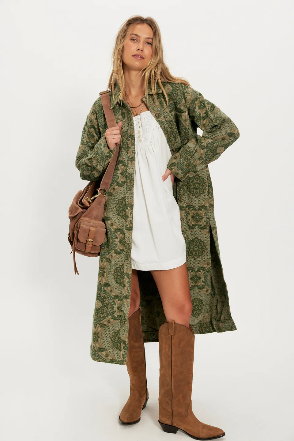 We The Free Brick Lane Jacquard Maxi Shirt Jacket - 1