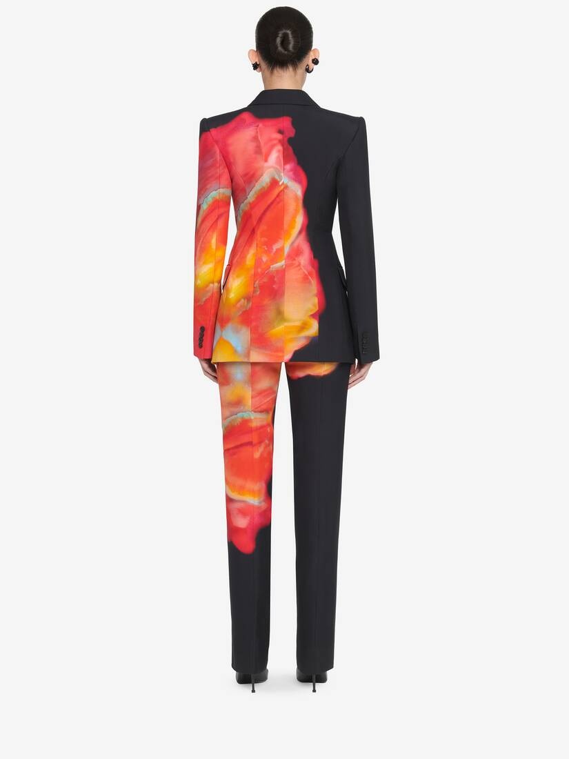 Women's Low-waisted Long Cigarette Trousers in Black - 4