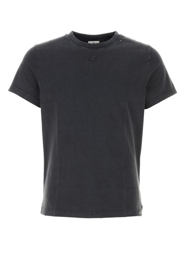 Courreges Man Graphite Cotton T-Shirt - 1