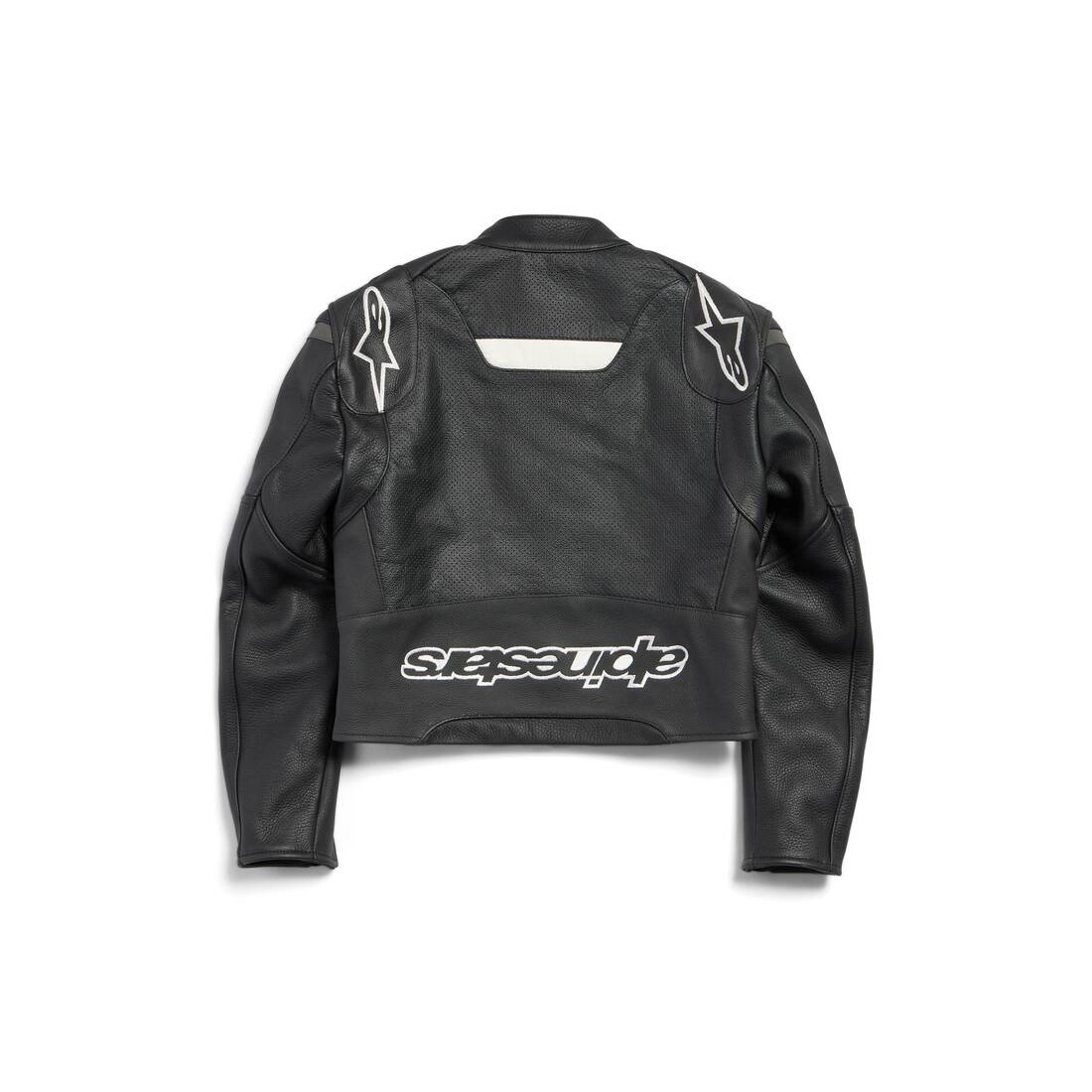 Upcycled Racer Jacket in Black/white - 2