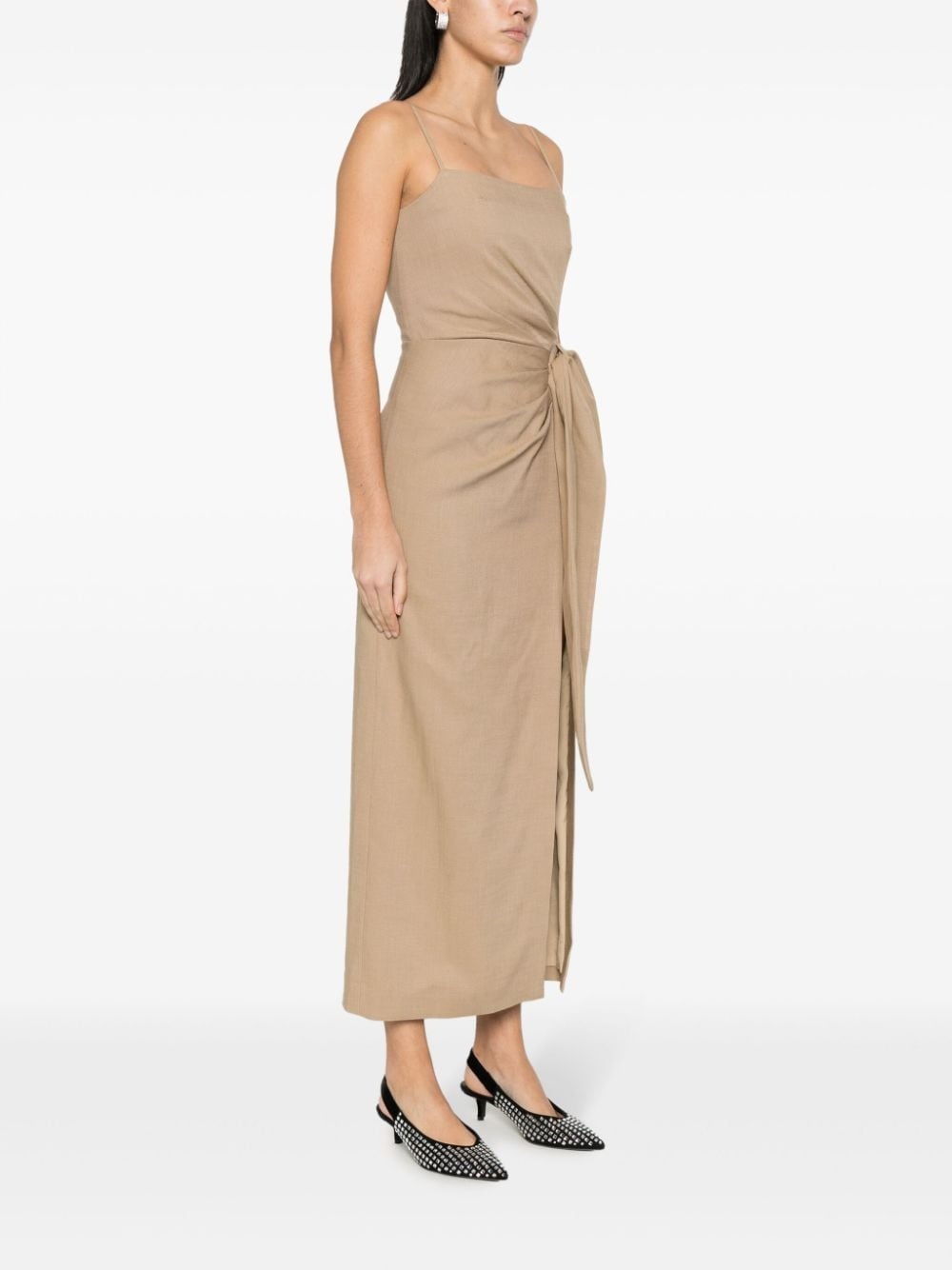 gathered-detail maxi dress - 6
