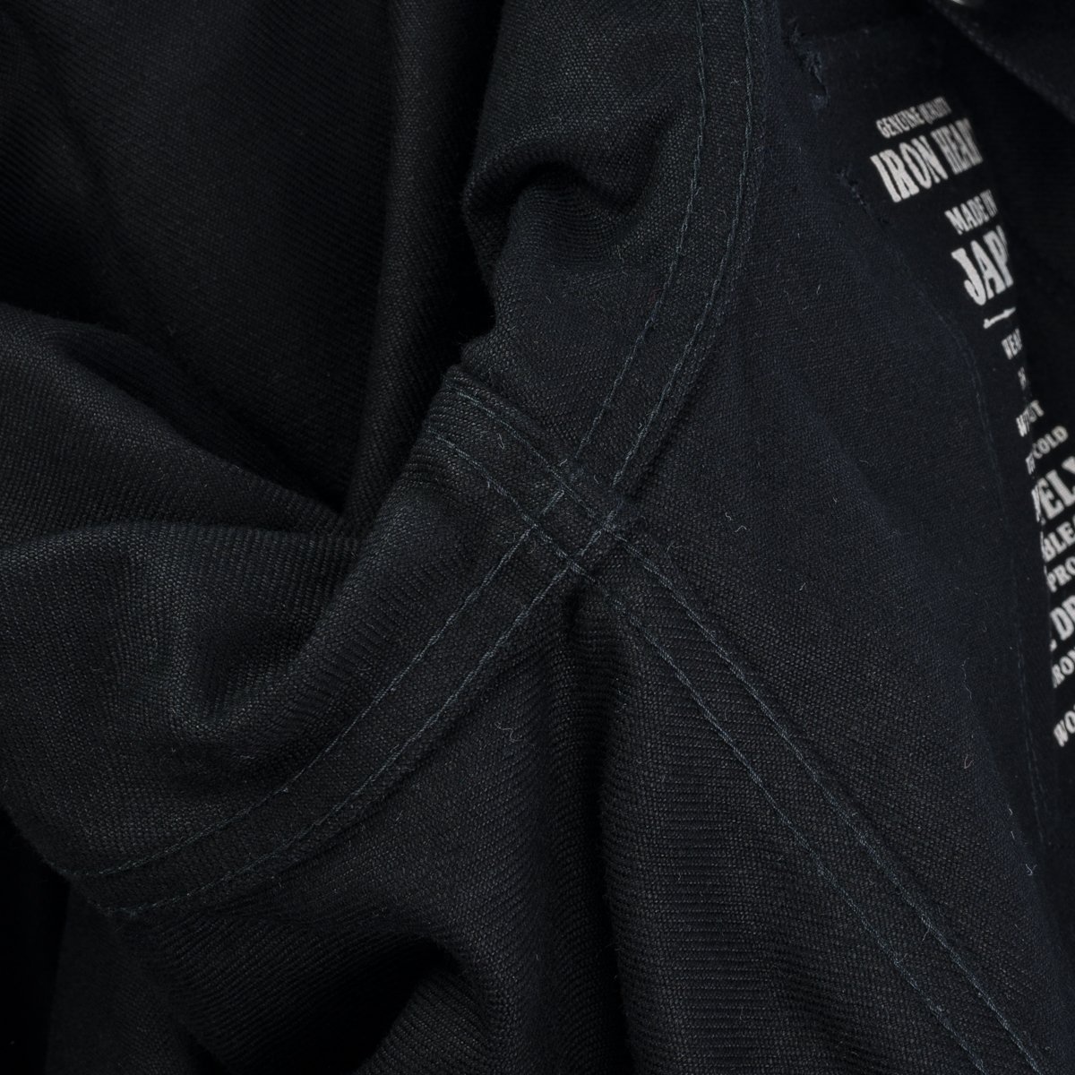 IHSH-361-BLK 16oz Non-Selvedge Denim Western Shirt -  Superblack (Fades To Grey) - 14